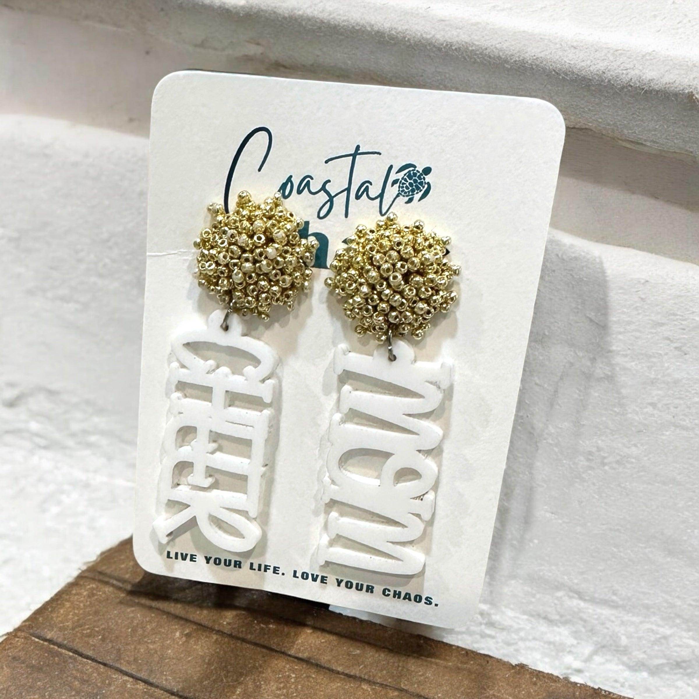 Camden Bulldogs Earrings, Seed Beed High School Earrings, Mascot Earrings, Sports Earrings - Coastal Chaos LLC