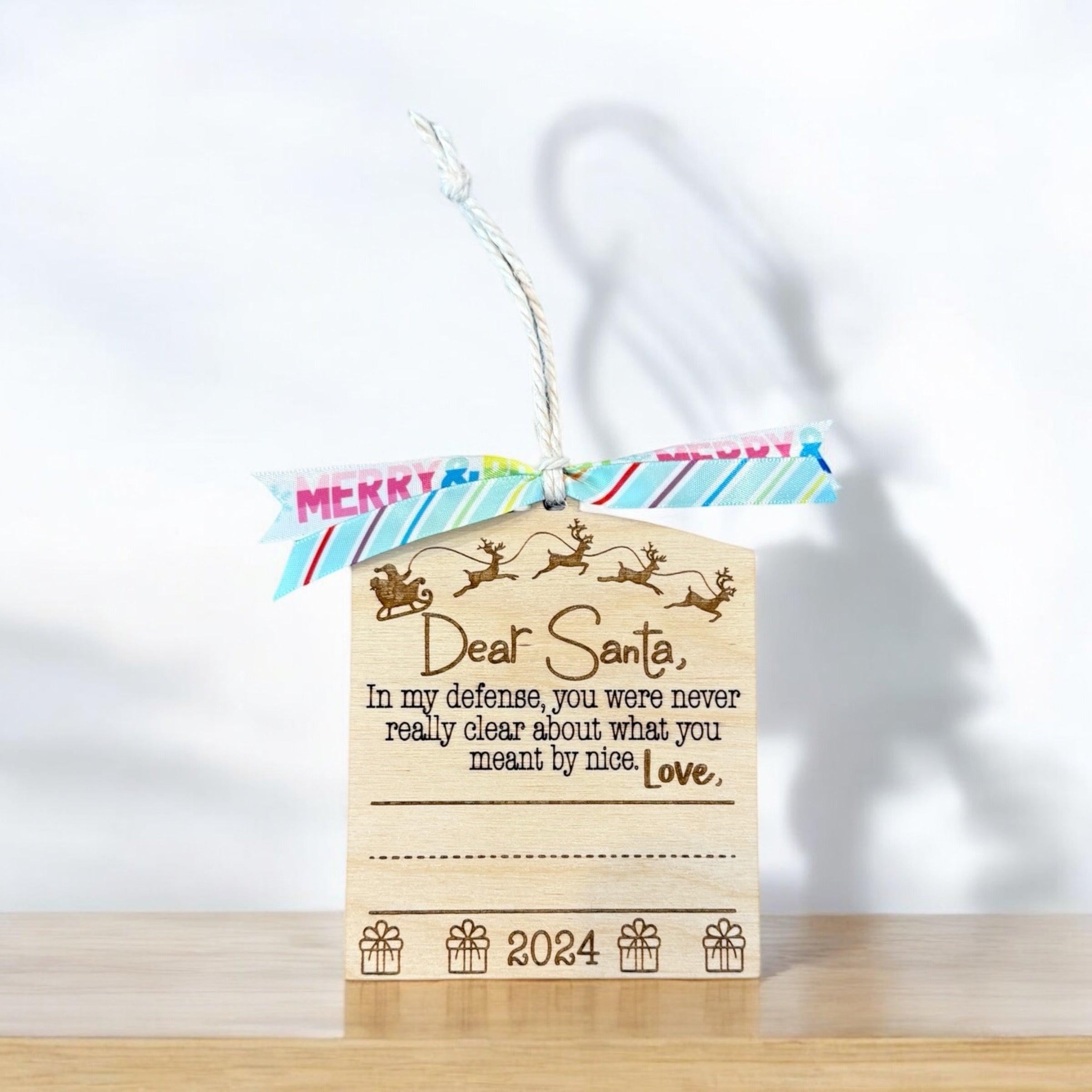 Personalized “Dear Santa” Ornament – Fun & Writeable Keepsake for 2024! - Coastal Chaos LLC