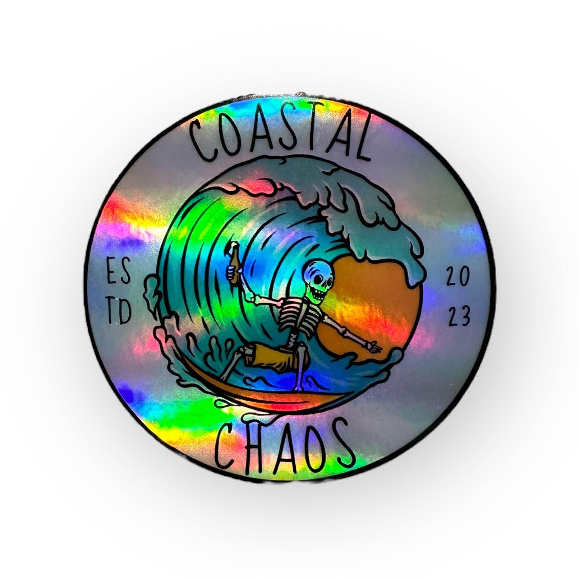 Holographic Coastal Chaos sticker - Coastal Chaos LLC