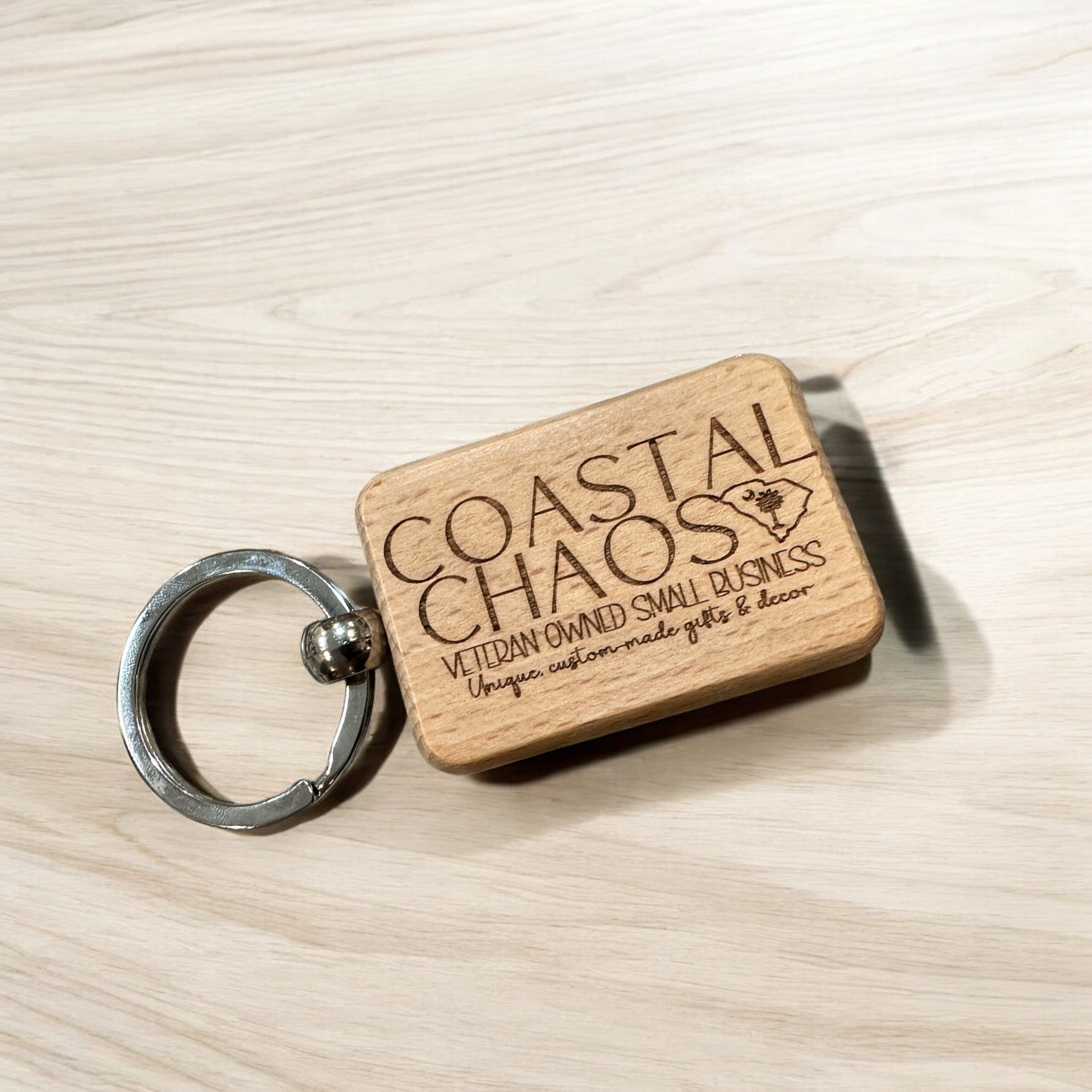 Custom Wood & Leather Keychains | Engraved Logo | Premium Business Gifts