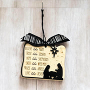 Nativity Christmas Ornament, Believe Like Mary Love Like Jesus, Inspirational Wood Hanging Decor, Christian decor (Copy) - Coastal Chaos LLC