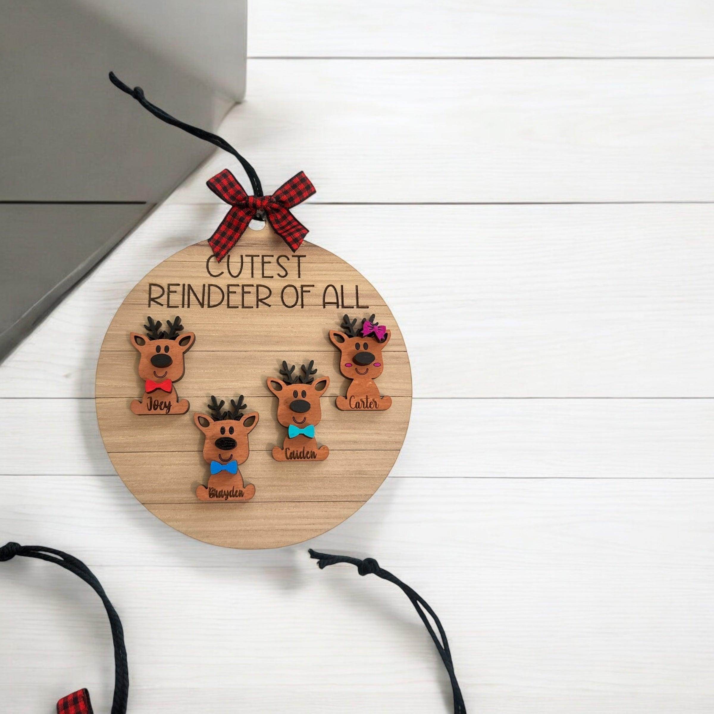 Cutest reindeer of all ornament, Grandparent ornament, custom wooden ornament, grandparent gift, family ornaments, personalized ornament, reindeer ornament - Coastal Chaos LLC