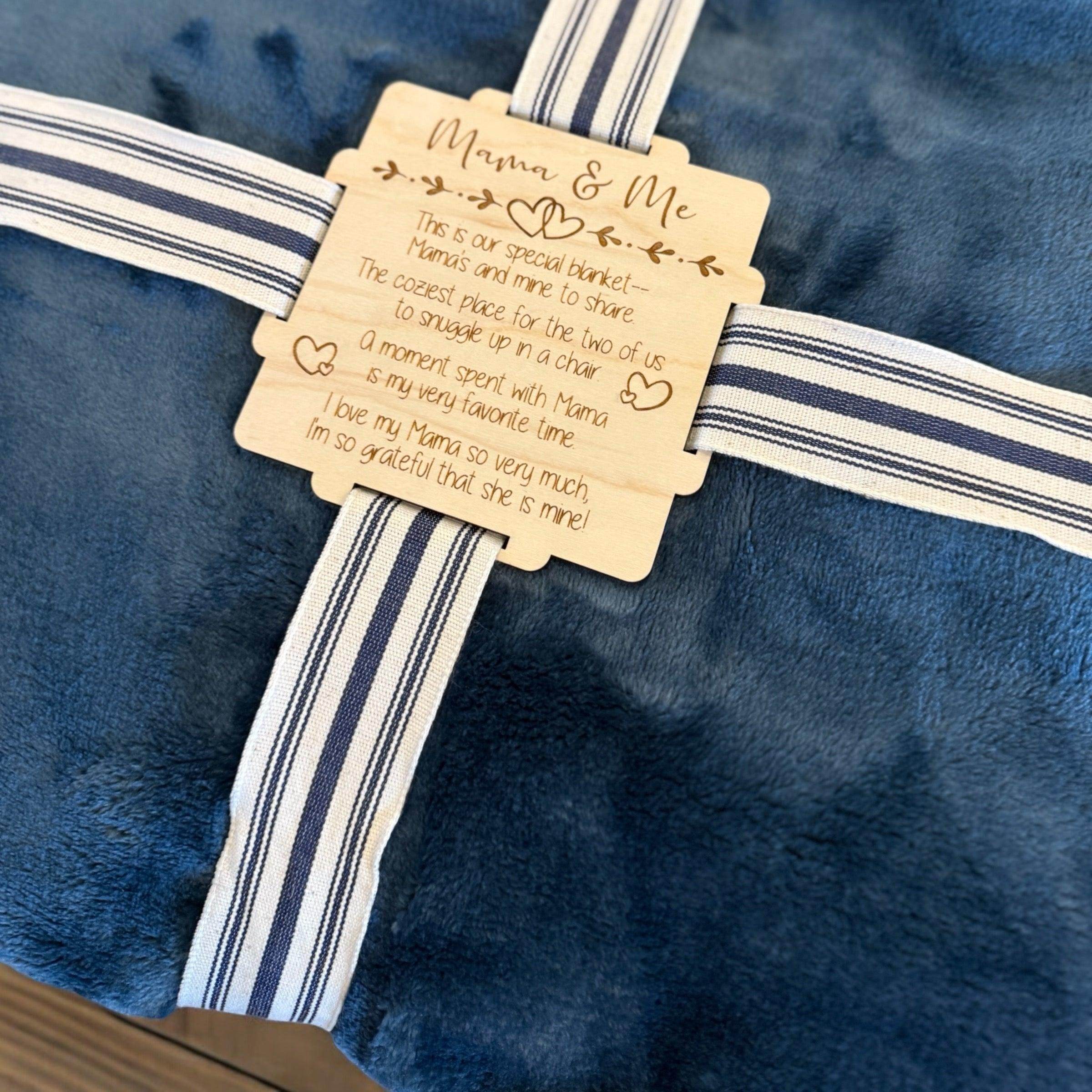Personalized Blanket Gift Set with Custom Wooden Tag - Coastal Chaos LLC