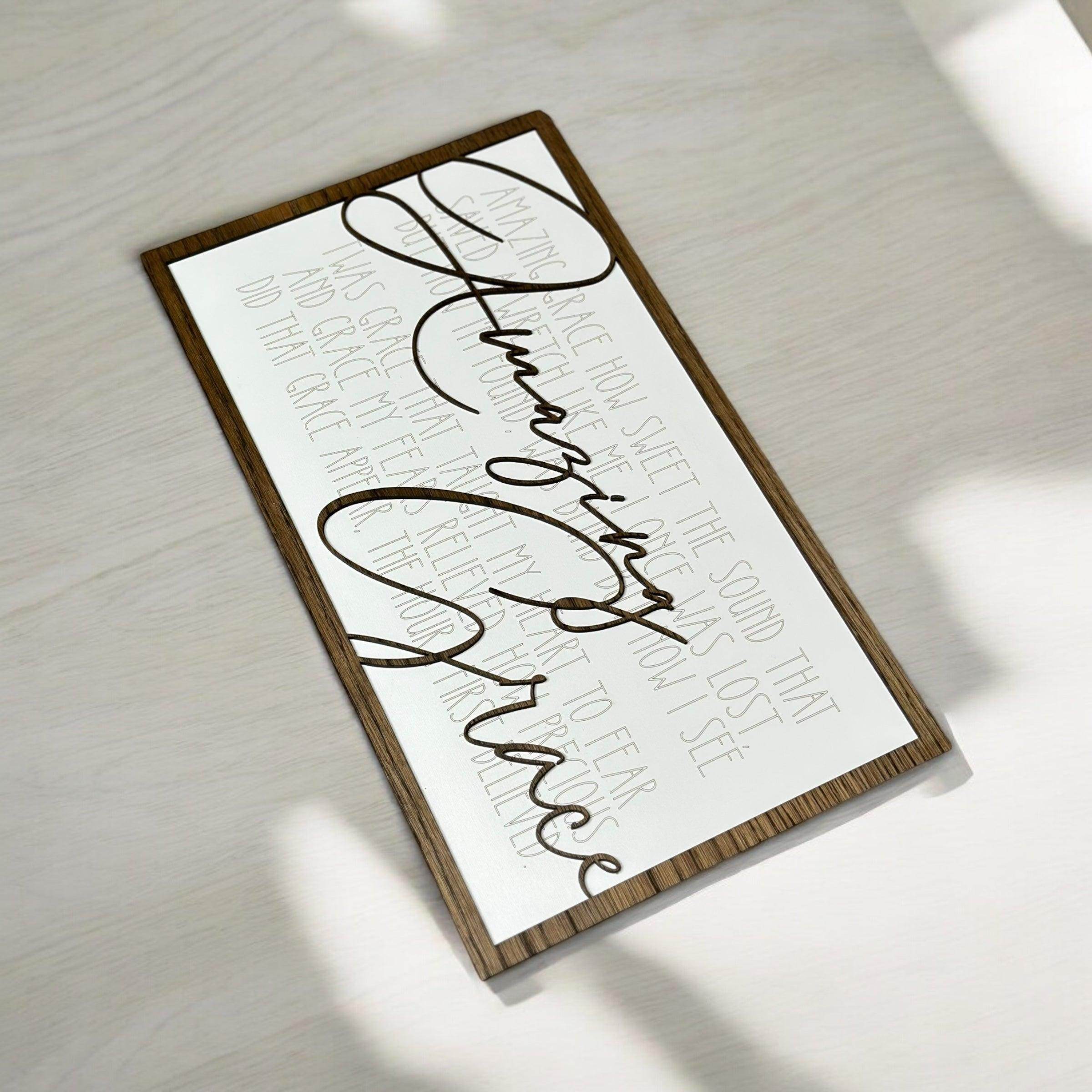 Handcrafted Wooden Sign - "Amazing Grace" - Coastal Chaos LLC