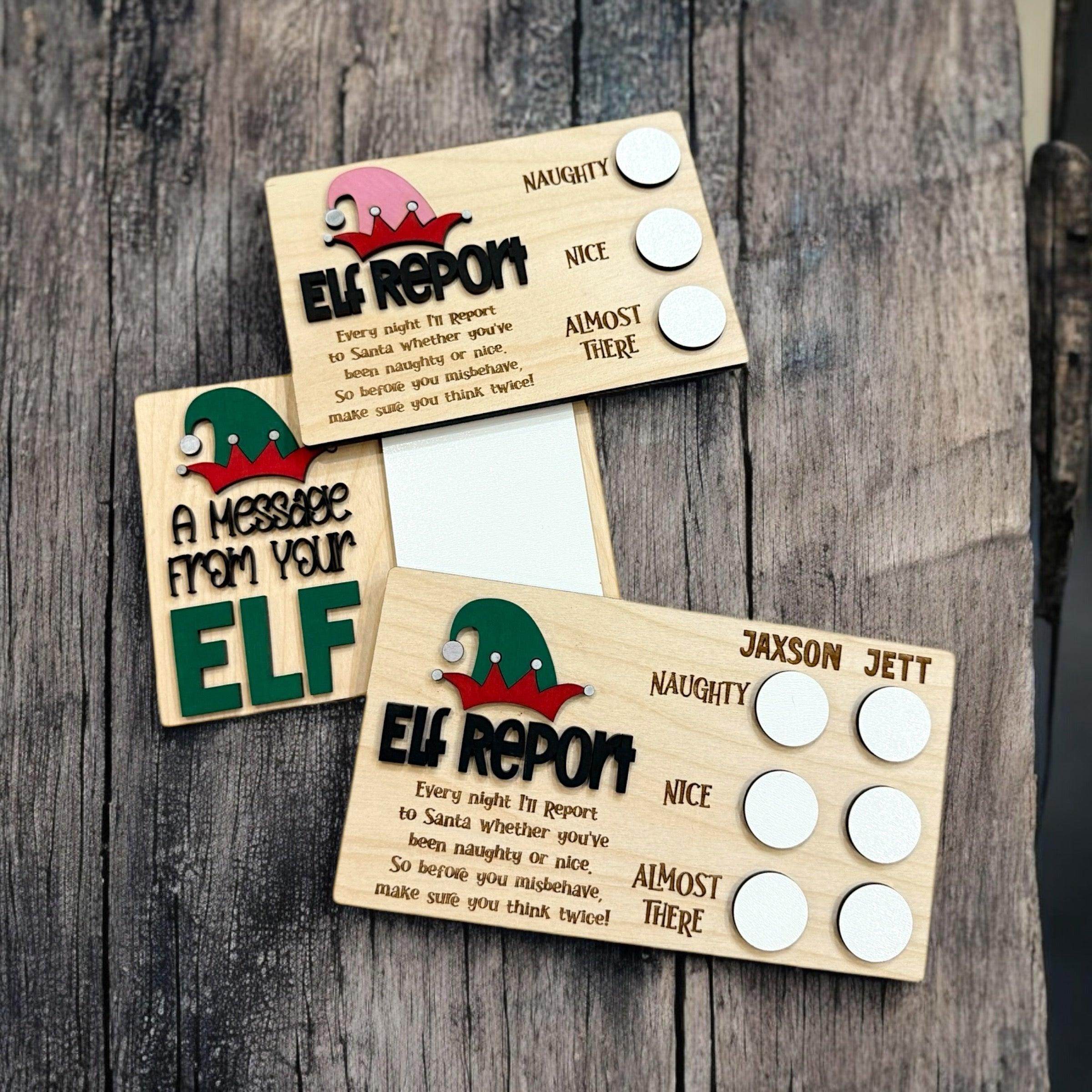 Personalized Elf Report & Message Boards – Wooden Dry Erase Christmas Keepsakes - Coastal Chaos LLC