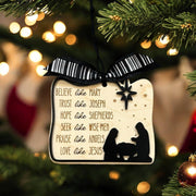 Nativity Christmas Ornament, Believe Like Mary Love Like Jesus, Inspirational Wood Hanging Decor, Christian decor (Copy) - Coastal Chaos LLC