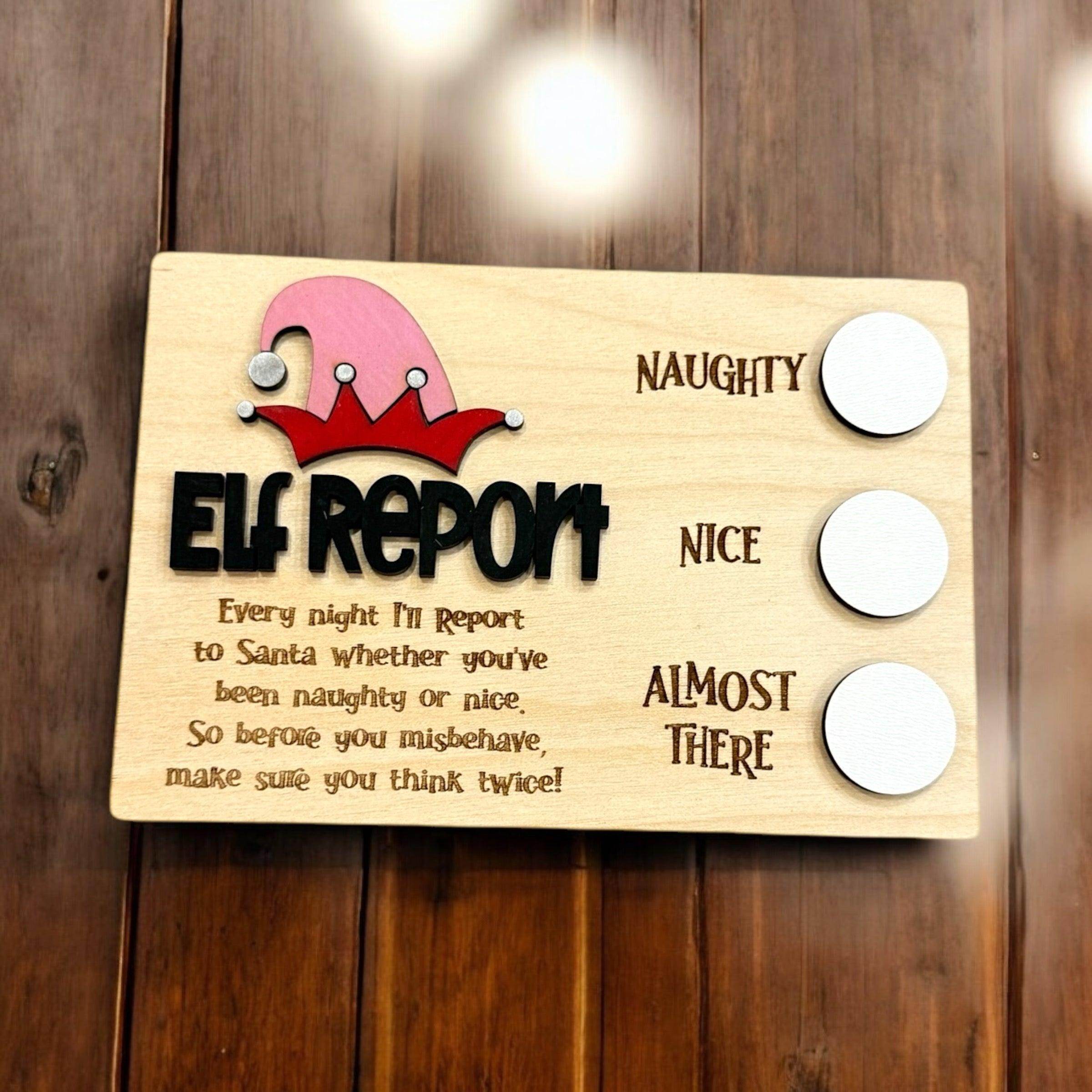 Personalized Elf Report & Message Boards – Wooden Dry Erase Christmas Keepsakes - Coastal Chaos LLC