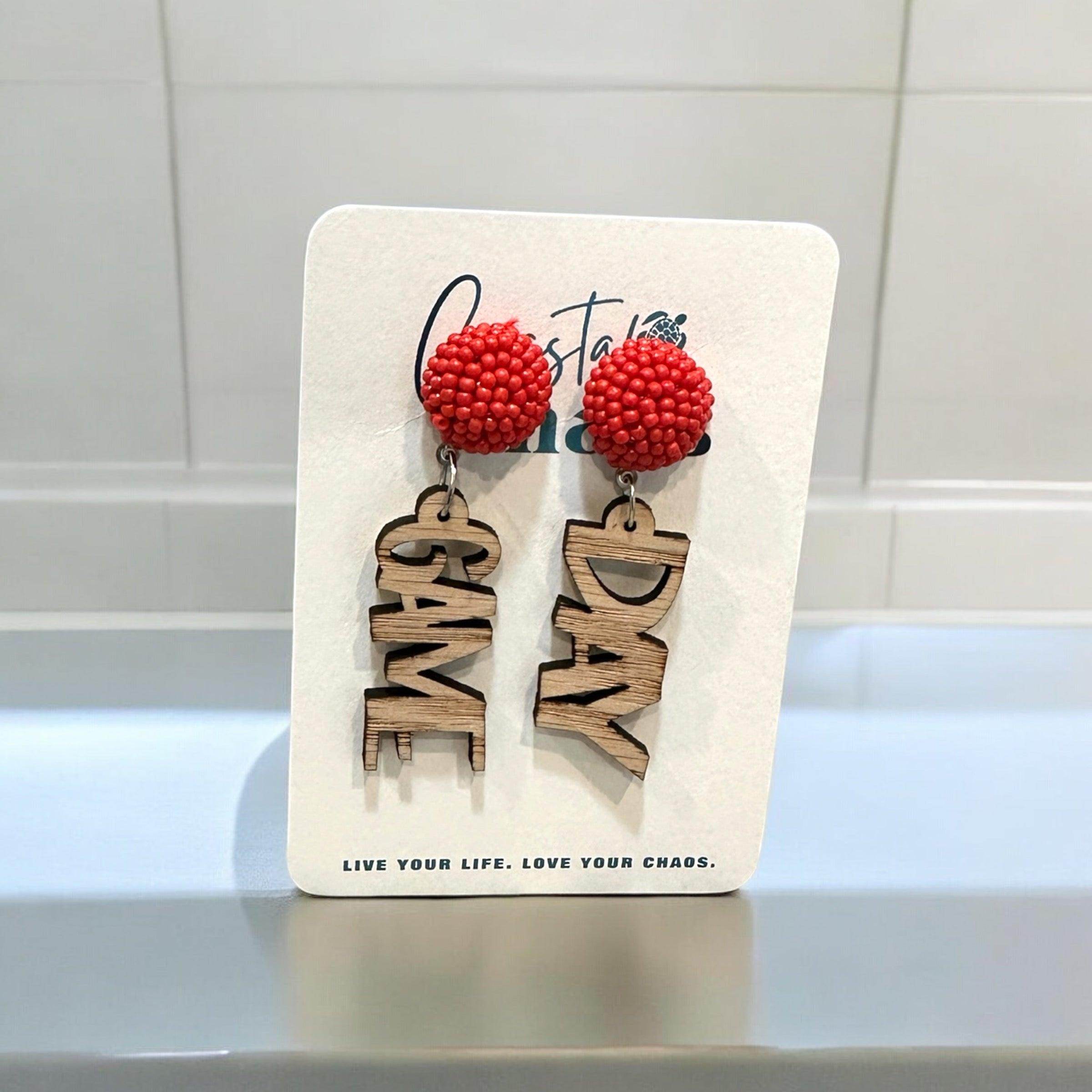 Camden Bulldogs Earrings, Seed Beed High School Earrings, Mascot Earrings, Sports Earrings - Coastal Chaos LLC