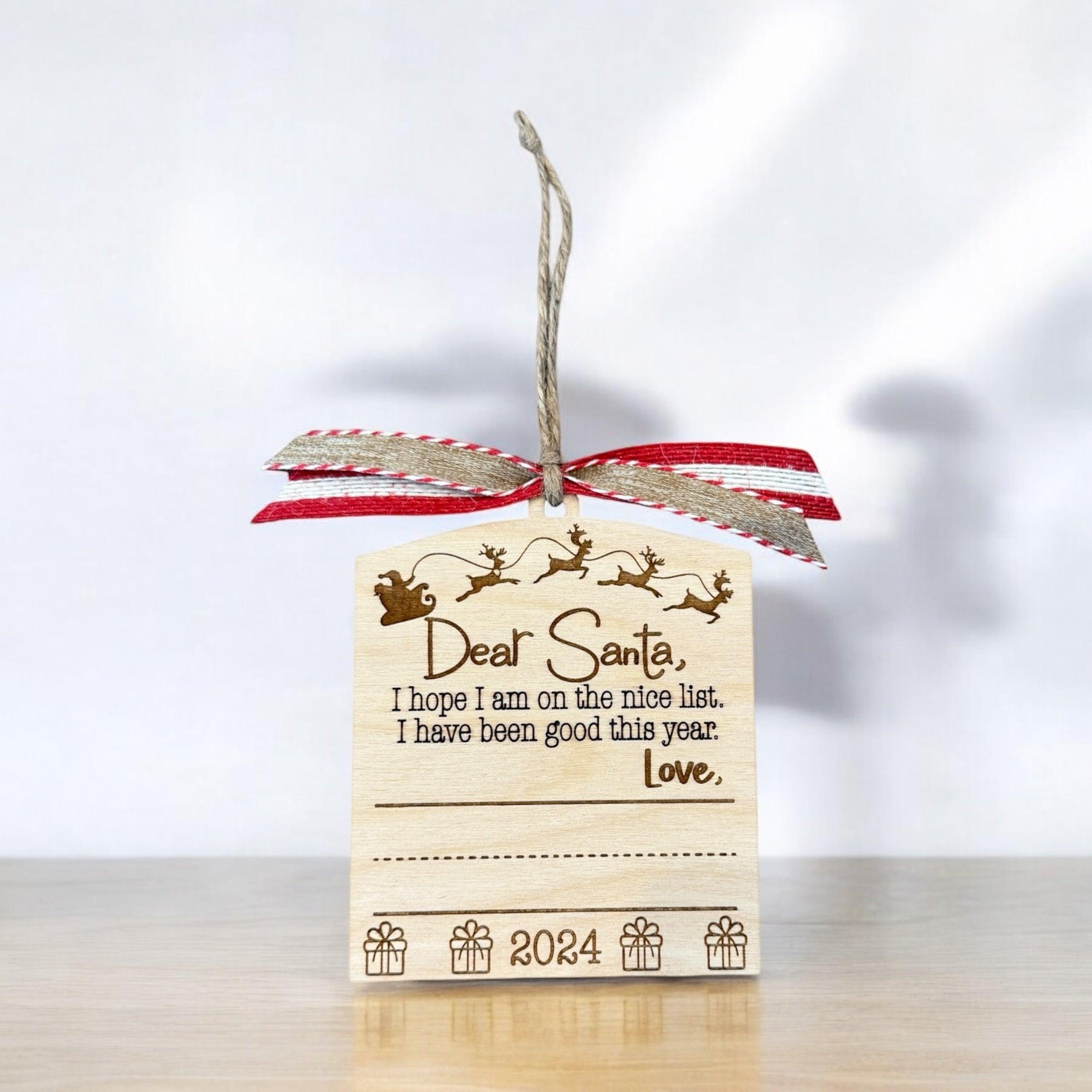Personalized “Dear Santa” Ornament – Fun & Writeable Keepsake for 2024! - Coastal Chaos LLC