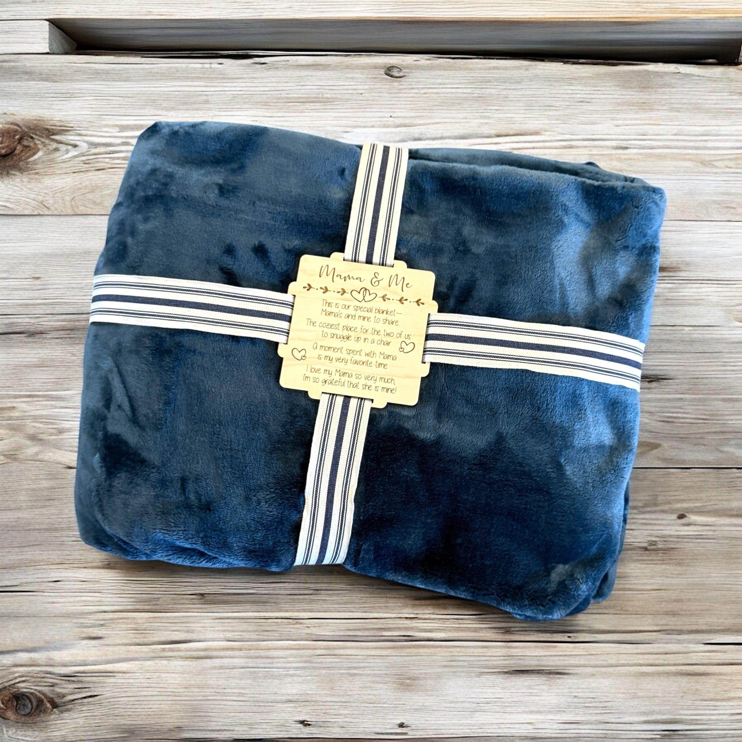 Personalized Blanket Gift Set with Custom Wooden Tag - Coastal Chaos LLC