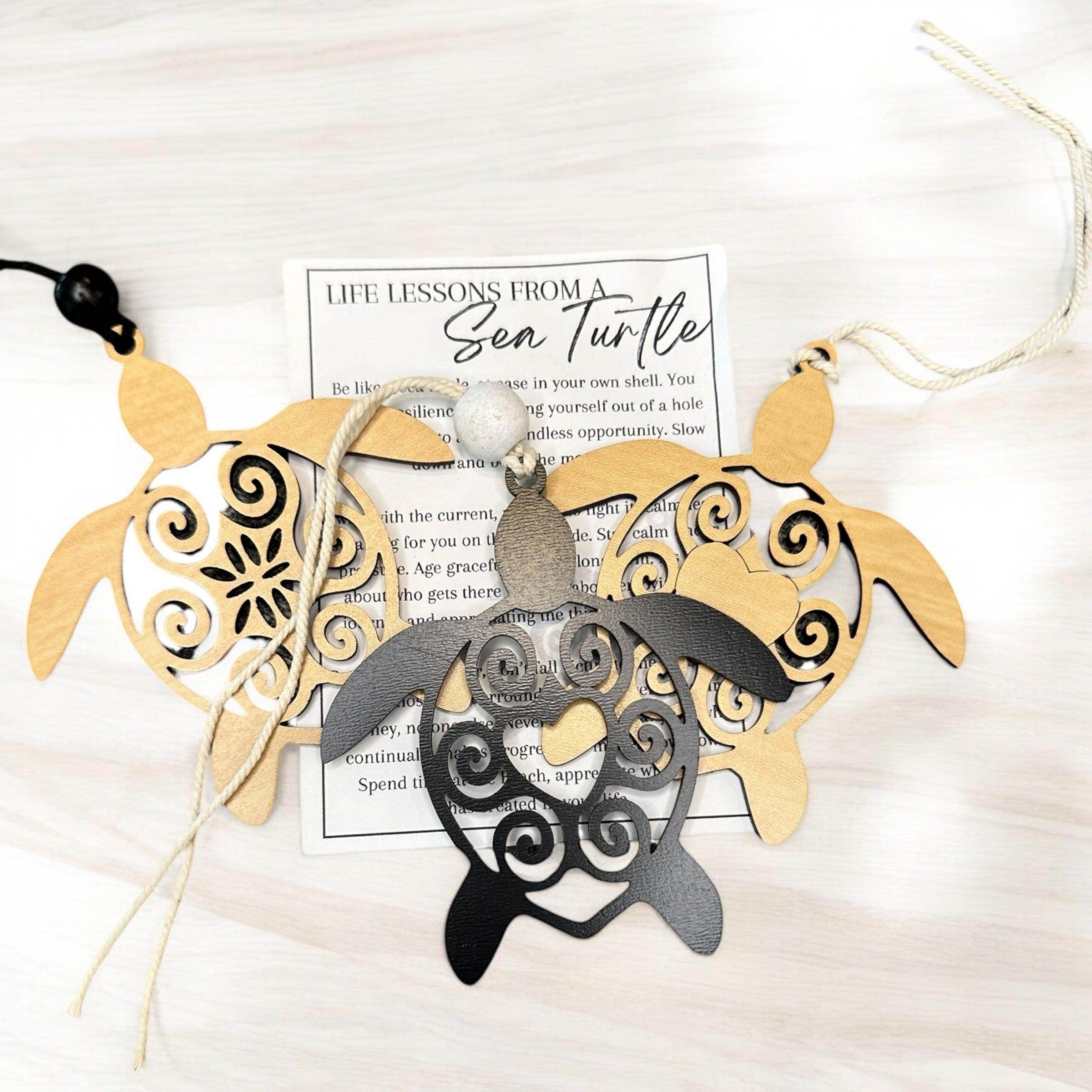 Handcrafted Wooden Sea Turtle Car Charms - Coastal Chaos LLC