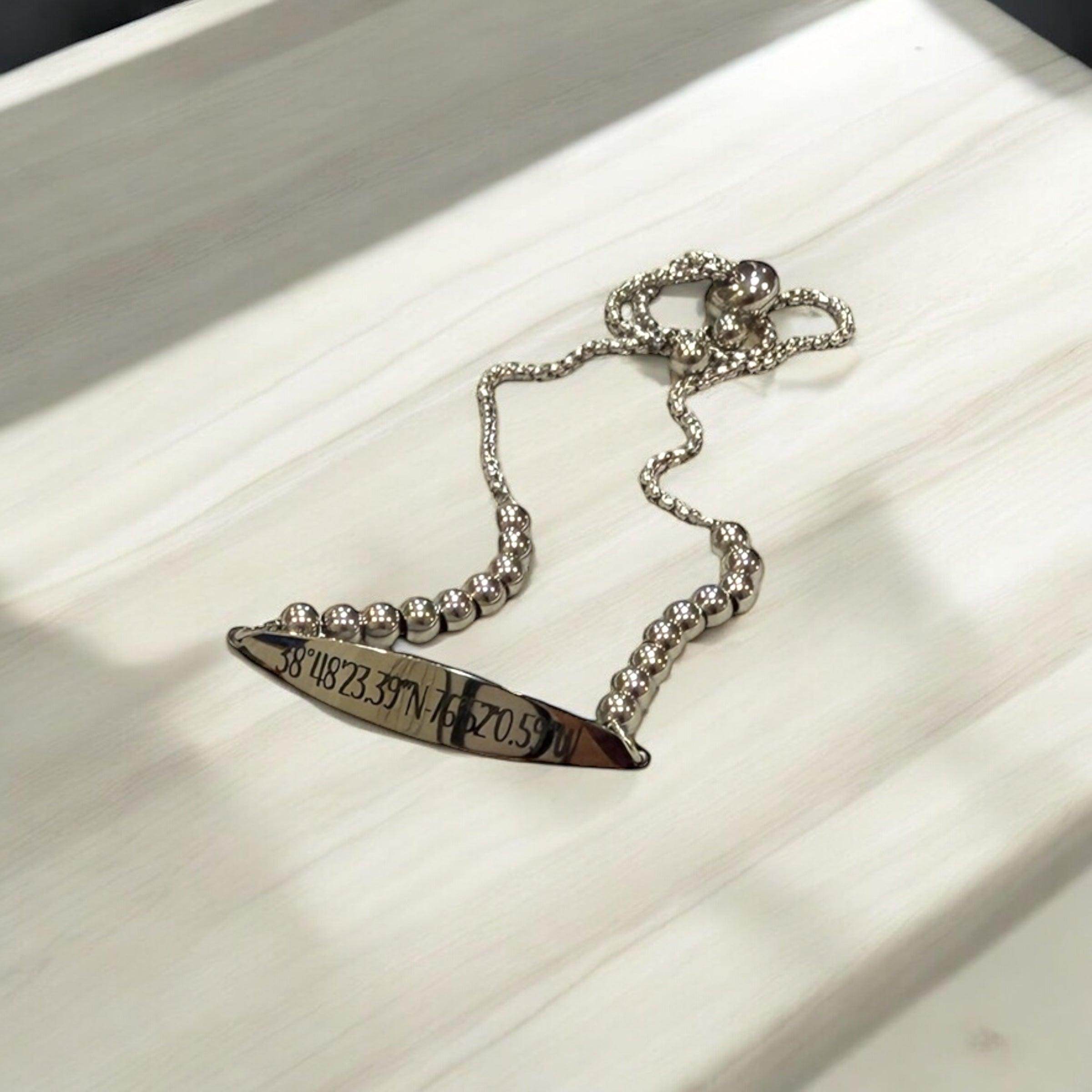 Personalized custom coordinates bracelet, custom gps bracelet, meaningful anniversary gift | Perfect gift for Mother's Day - Coastal Chaos LLC