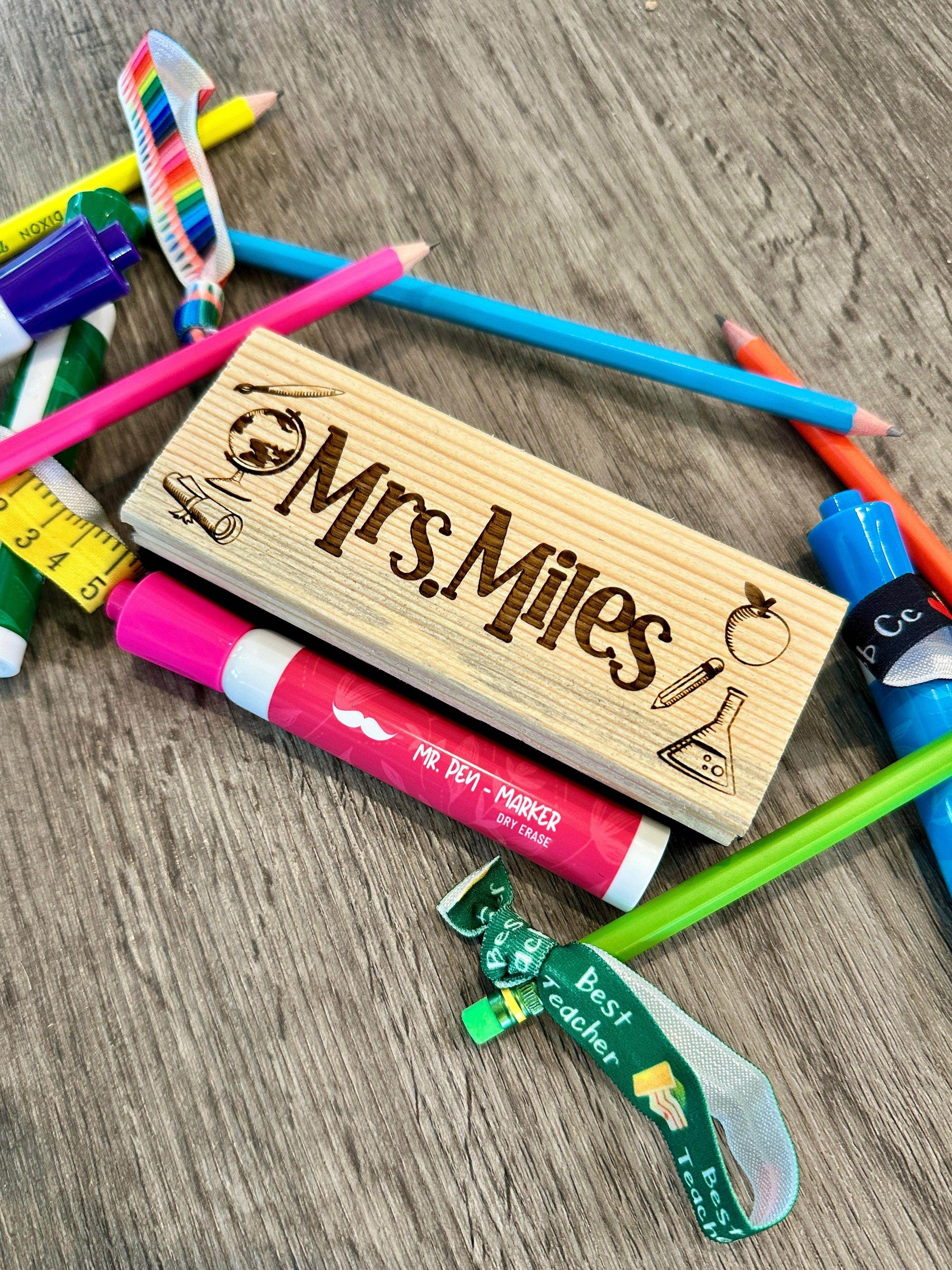 Bundle Teacher post it holder & dry eraser gift set, personalized teacher appreciation gift - Coastal Chaos LLC