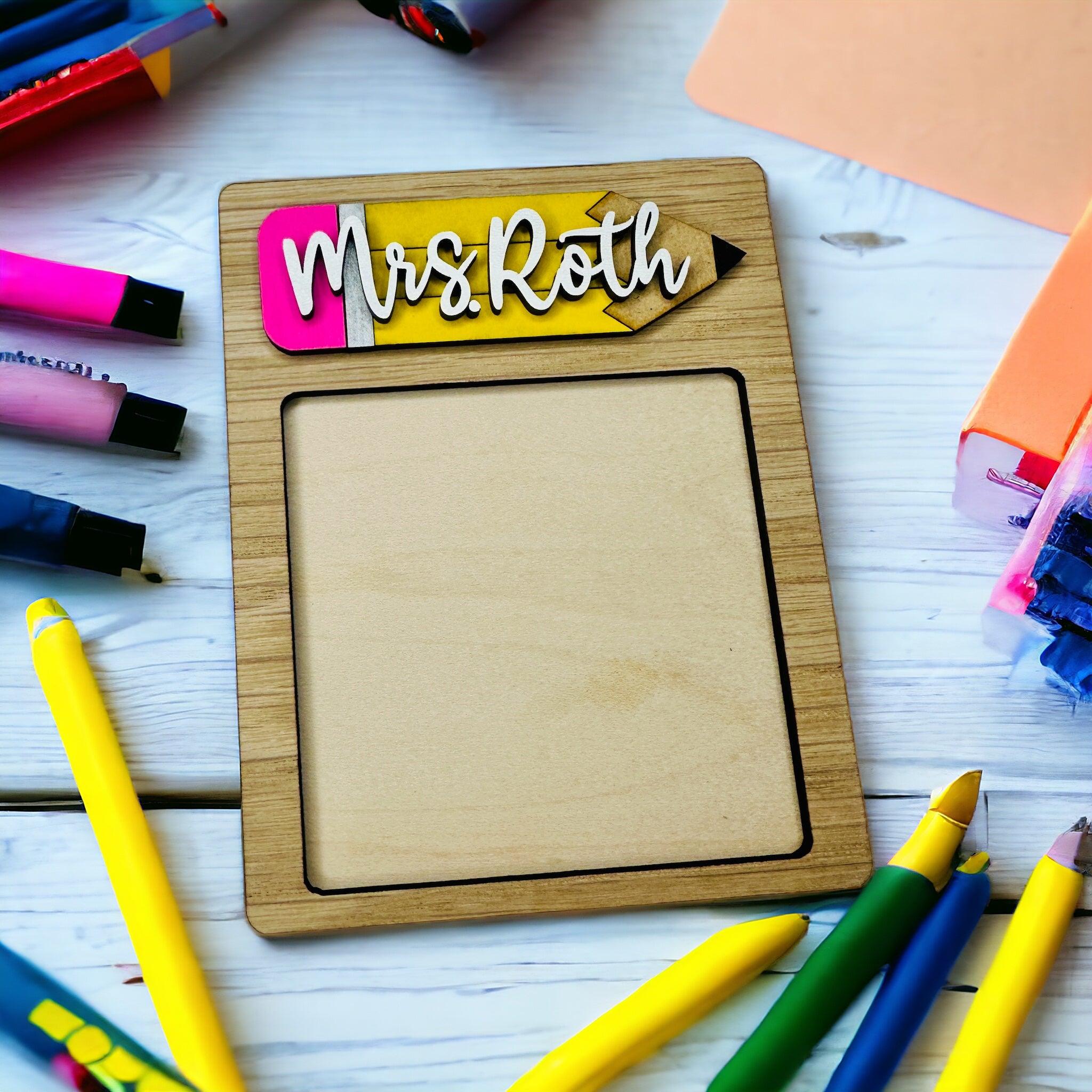 Teacher post it note holder, personalized teacher appreciation gift - Coastal Chaos LLC
