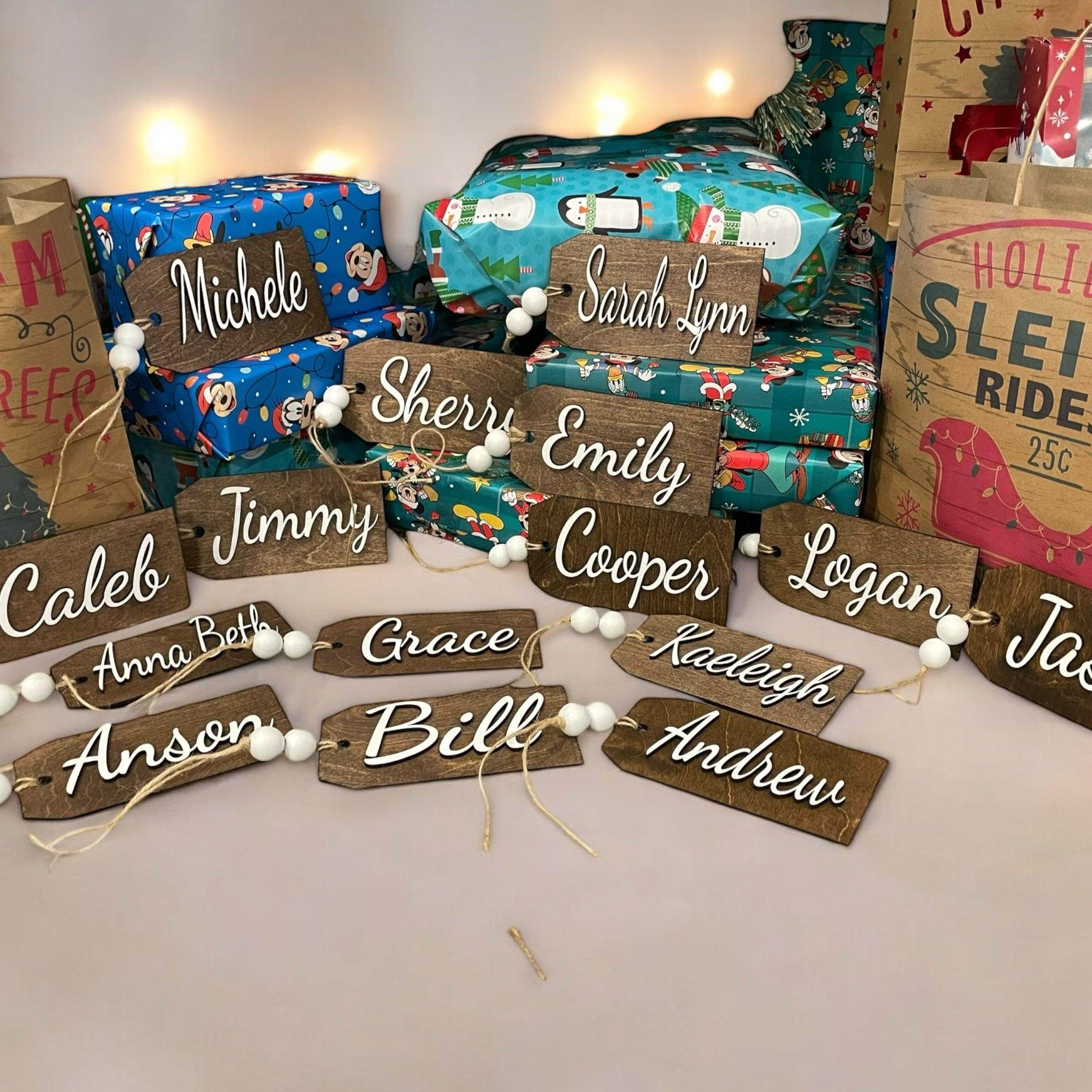 Christmas stocking tags, tags for Christmas gifts, tags for Christmas stockings - Coastal Chaos LLC