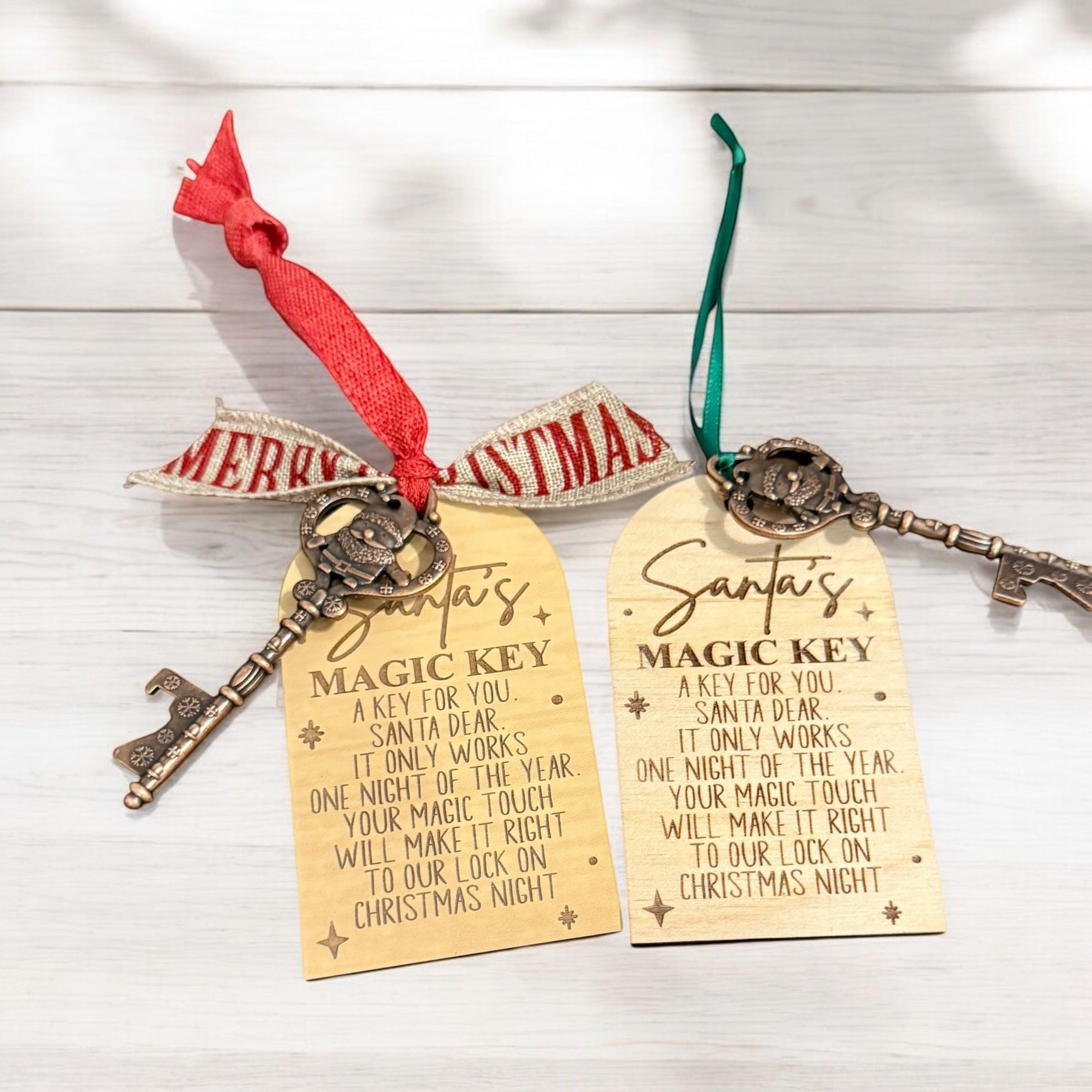 Santa’s Magic Key Christmas Tag with Key - Holiday Keepsake for Santa’s Visit - Coastal Chaos LLC