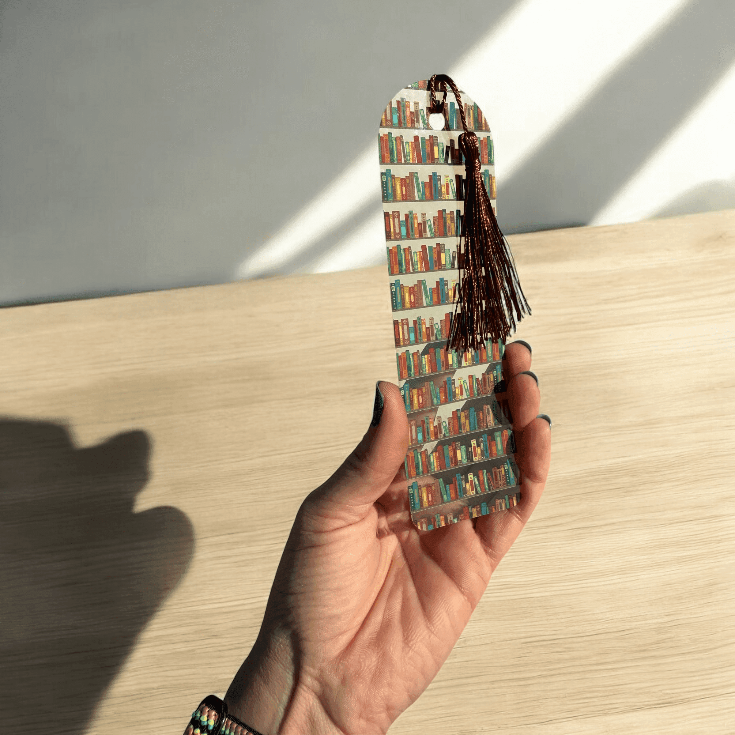 Custom made bookmark, bookish bookmark, acrylic bookmark with books - Coastal Chaos LLC