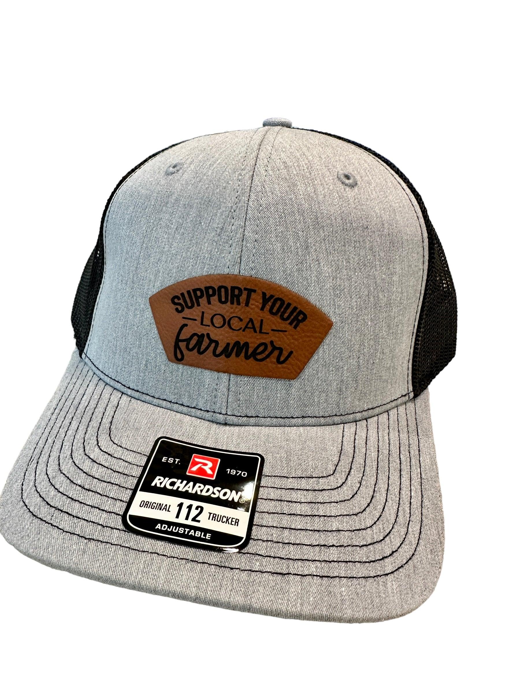 Support your local farmer leather patch Richardson hat - Coastal Chaos LLC