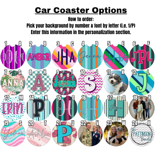 Custom Ceramic Car Coasters – Personalized Car Cup Holder Coaster with Easy Removal Notch