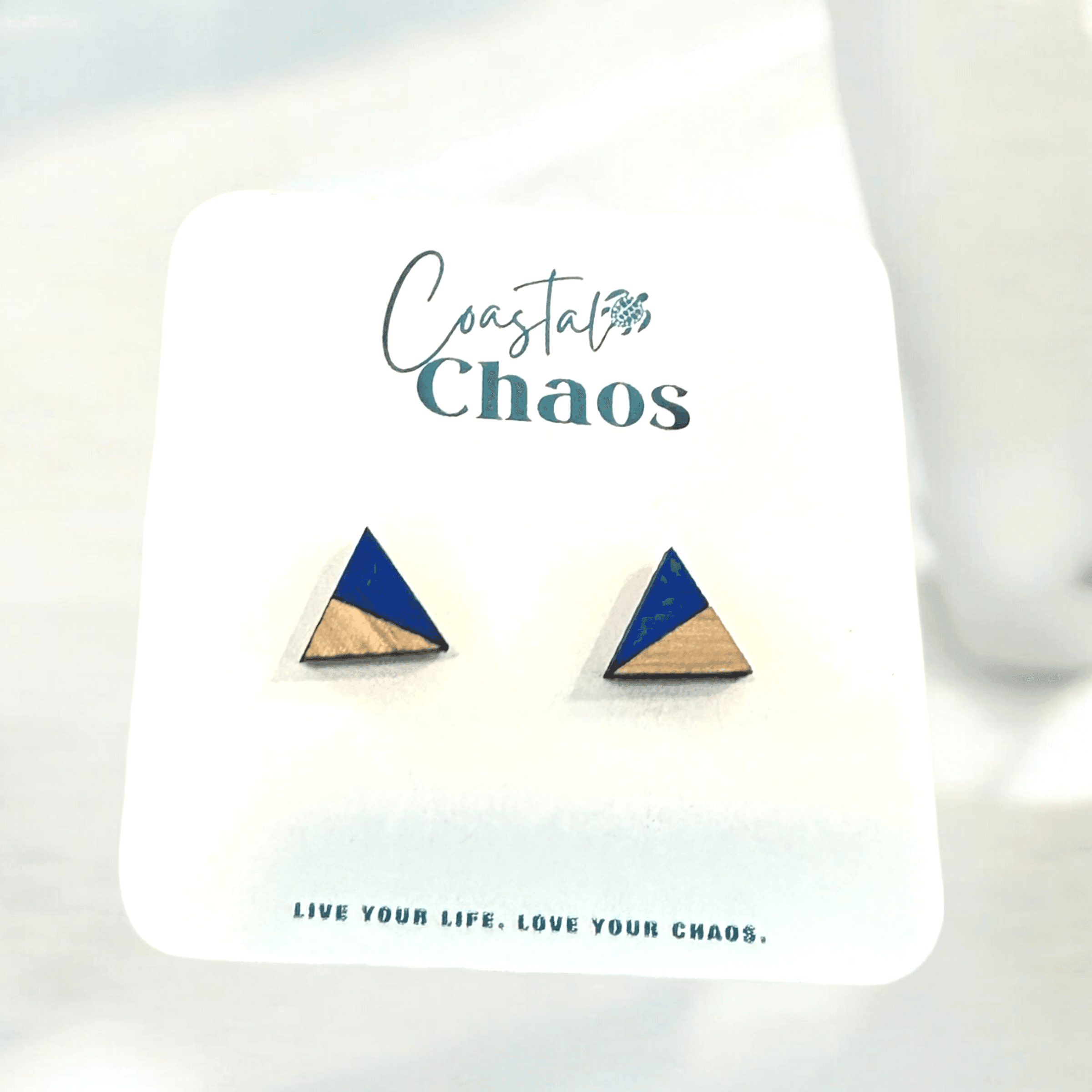 Handmade geometric & cloud stud earrings, Custom stud earrings, handmade earrings, geometric stud earrings - Coastal Chaos LLC