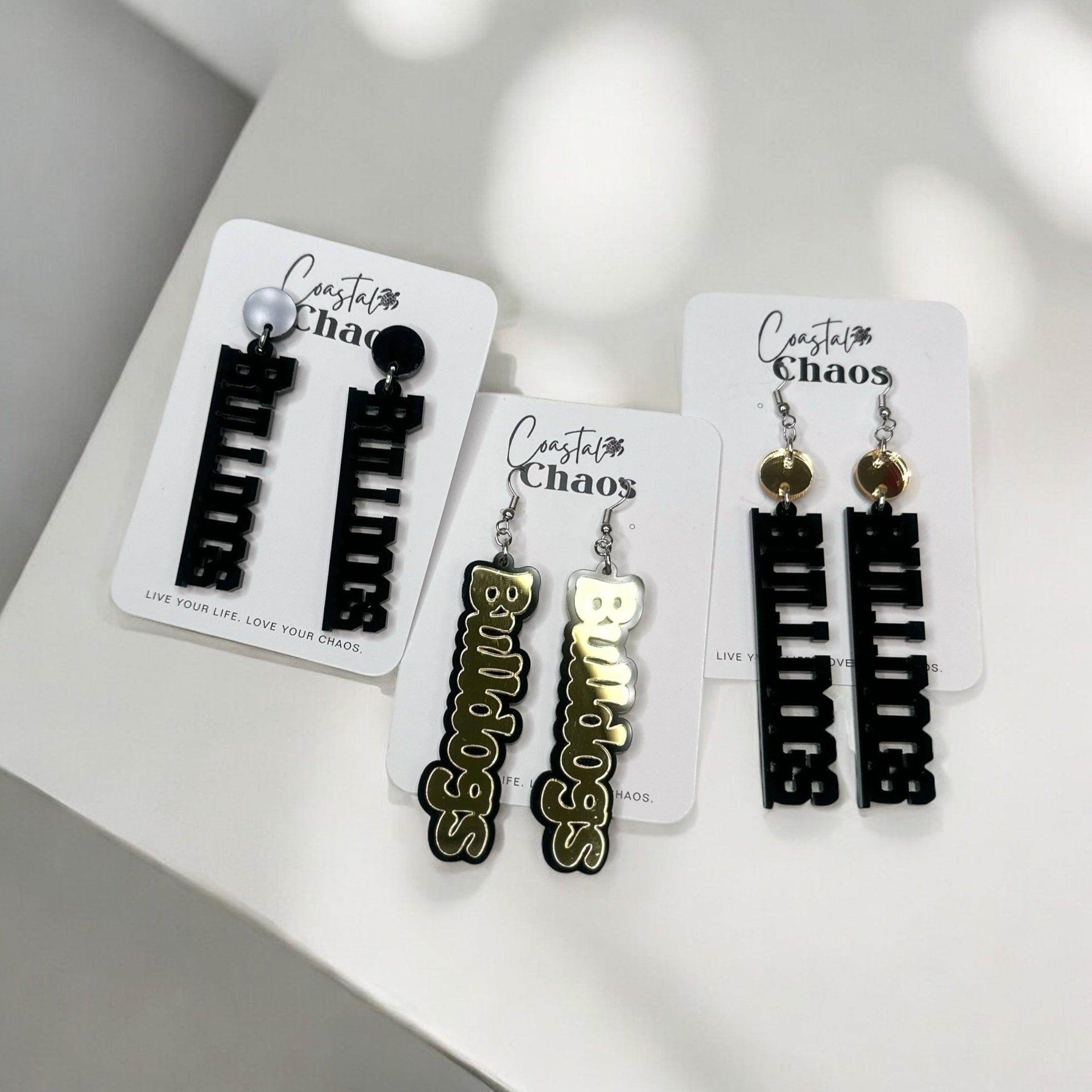 Camden Bulldogs Earrings, High School Earrings, Mascot Earrings, Sports Earrings - Coastal Chaos LLC