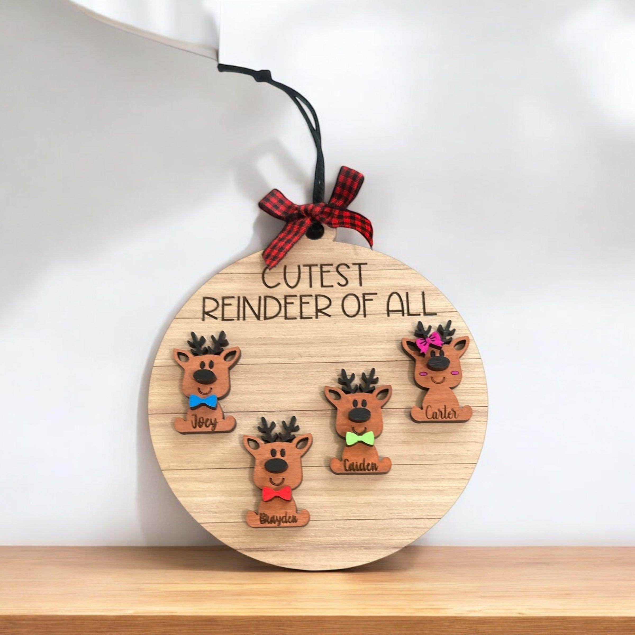 Cutest reindeer of all ornament, Grandparent ornament, custom wooden ornament, grandparent gift, family ornaments, personalized ornament, reindeer ornament - Coastal Chaos LLC
