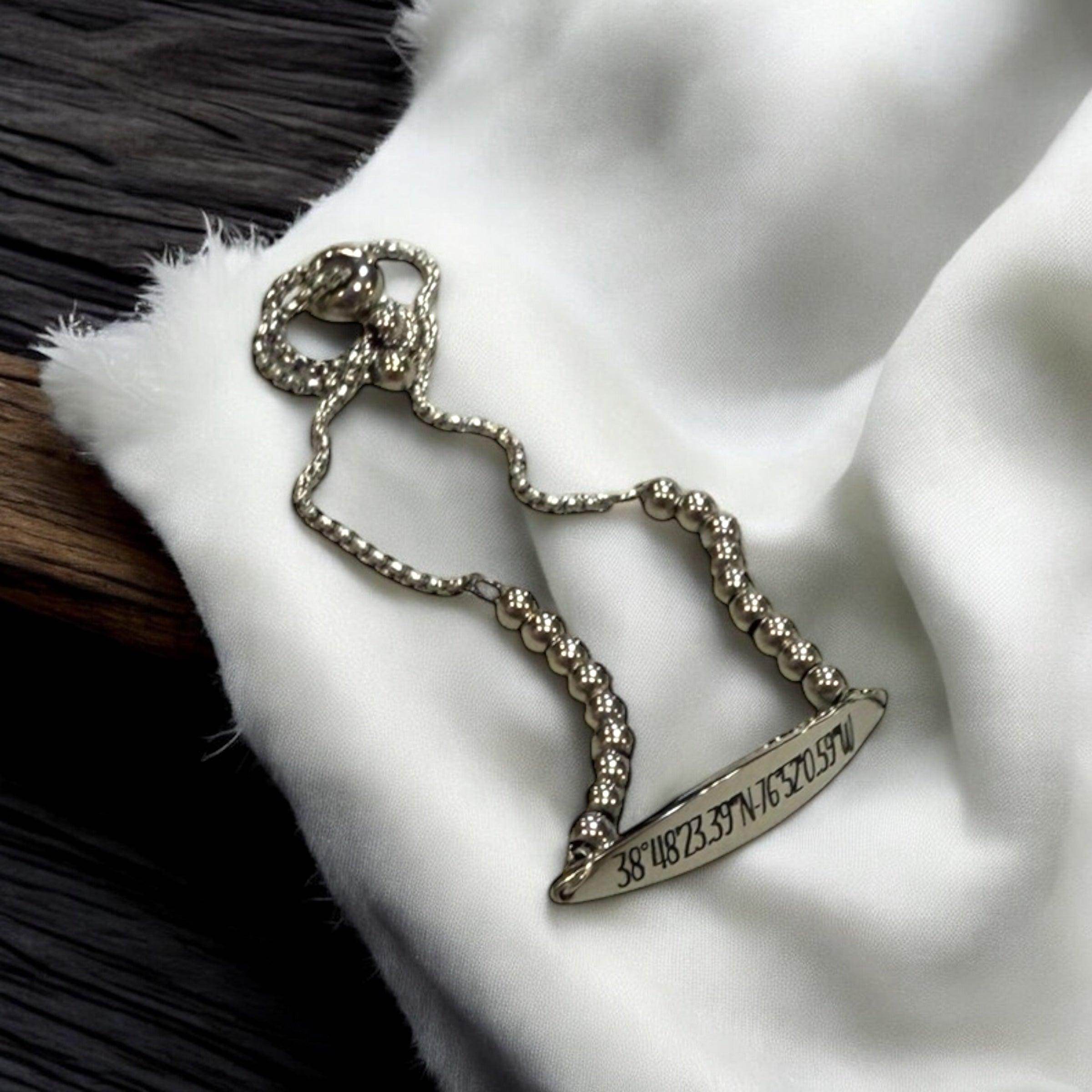 Personalized custom coordinates bracelet, custom gps bracelet, meaningful anniversary gift | Perfect gift for Mother's Day - Coastal Chaos LLC