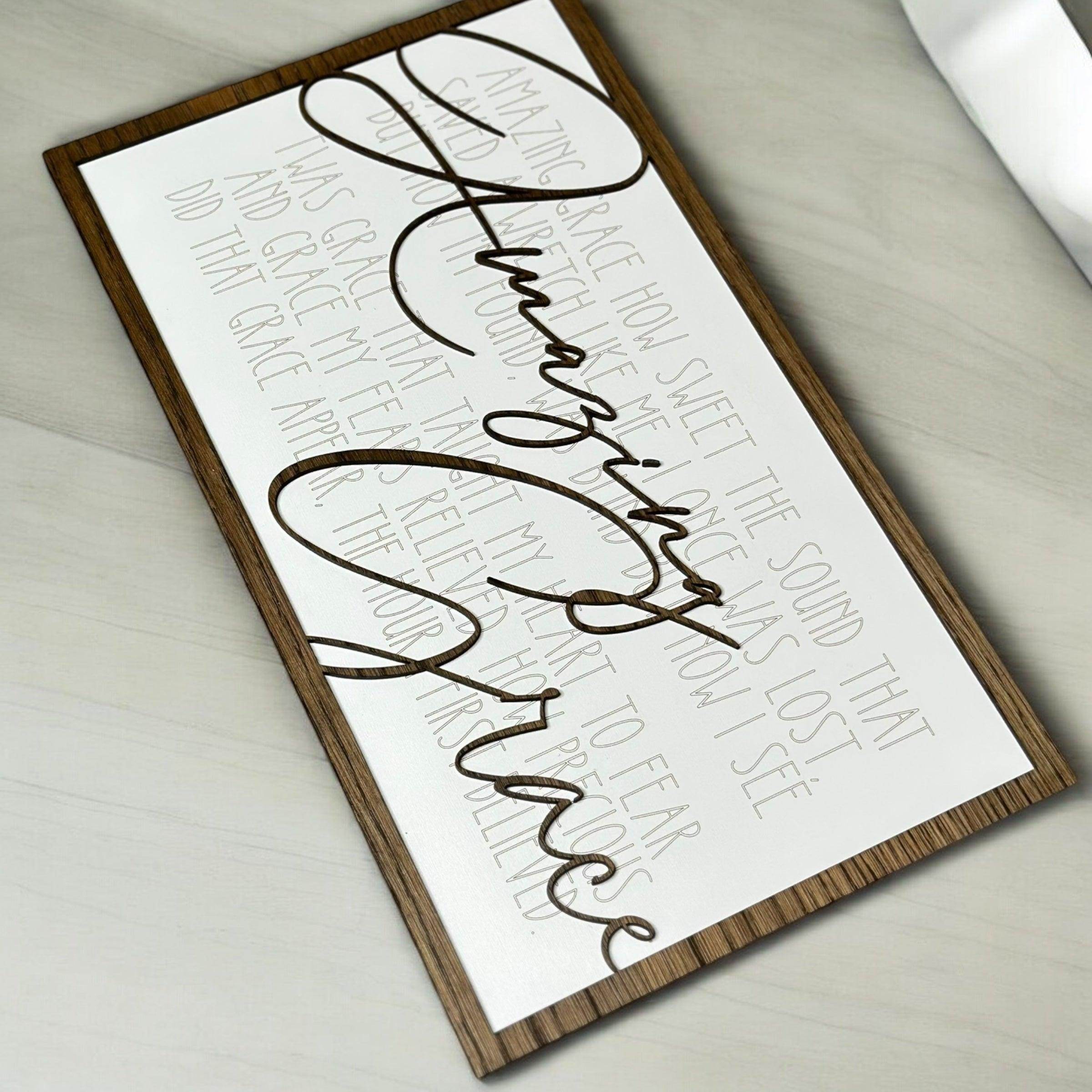 Handcrafted Wooden Sign - "Amazing Grace" - Coastal Chaos LLC