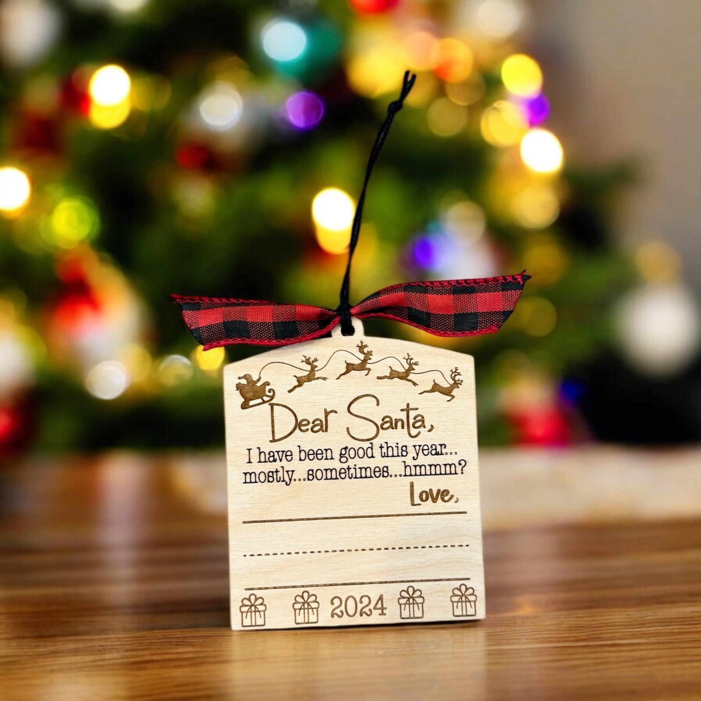 Personalized “Dear Santa” Ornament – Fun & Writeable Keepsake for 2024! - Coastal Chaos LLC