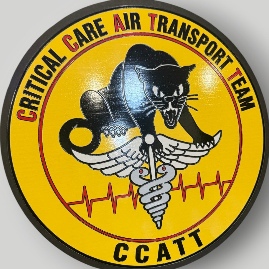 Custom Logo Plaque – UV Printed Wood Wall Display | Squadron, Business, or Organization Emblem