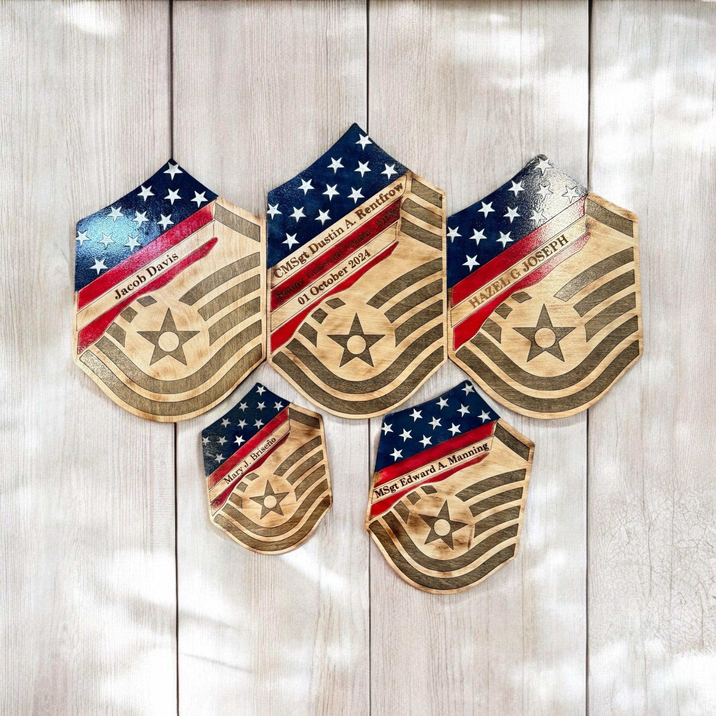SMSgt distressed stripe, military promotion gift, retirement gift - Coastal Chaos LLC