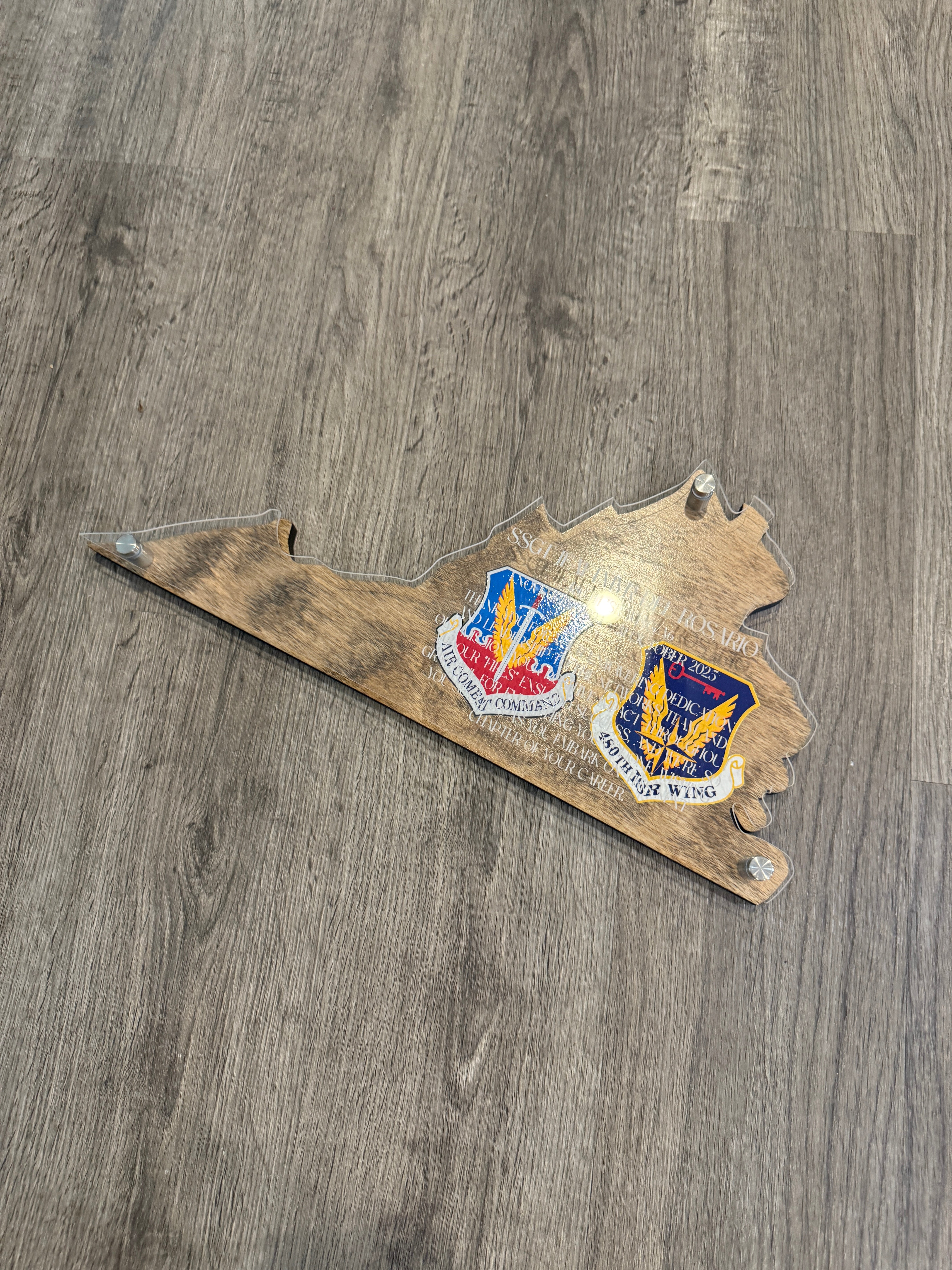 Custom State Plaque – Personalized Engraved Gift With Military Retirement Honors