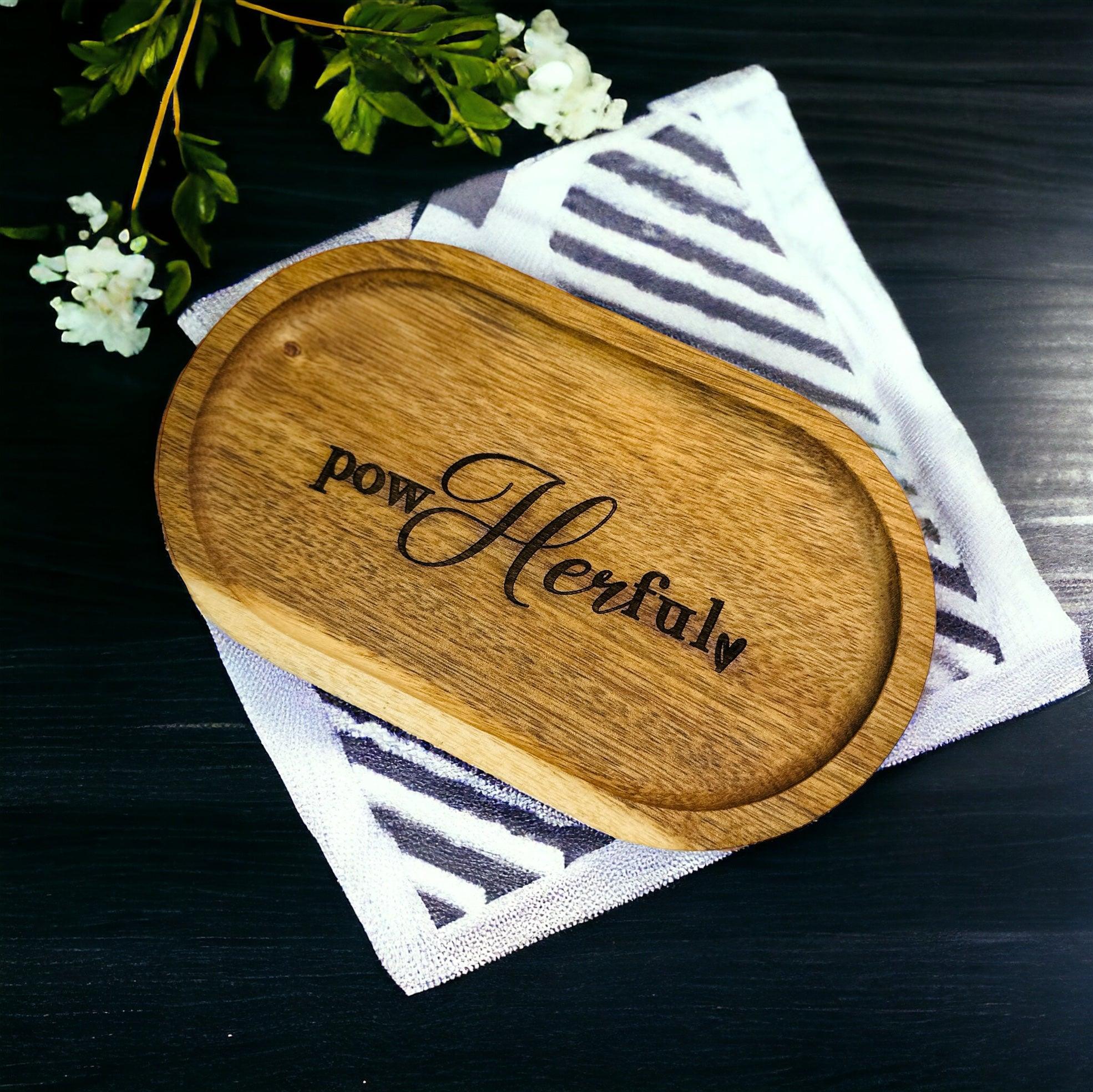 Wood Tray - Engraved Key or Jewelry Dish, Wedding Gift, Bedside or Desk Tray Gift, Jewelry wood tray, custom key holder - Coastal Chaos LLC