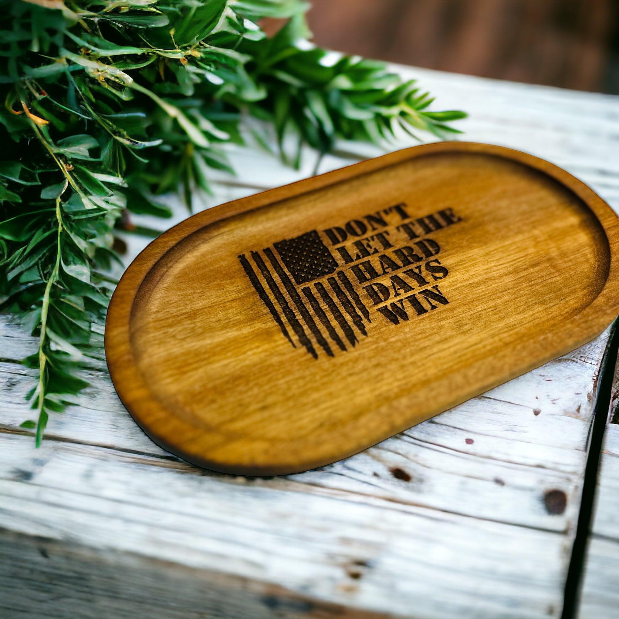 Wood Tray - Engraved Key or Jewelry Dish, Wedding Gift, Bedside or Desk Tray Gift, Jewelry wood tray, custom key holder - Coastal Chaos LLC