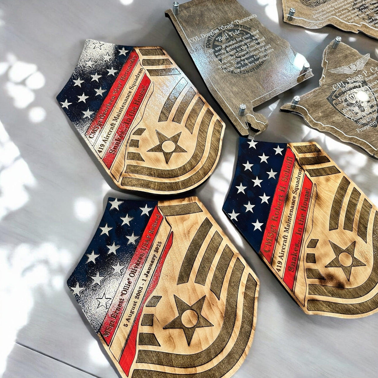 SMSgt distressed stripe, military promotion gift, retirement gift - Coastal Chaos LLC