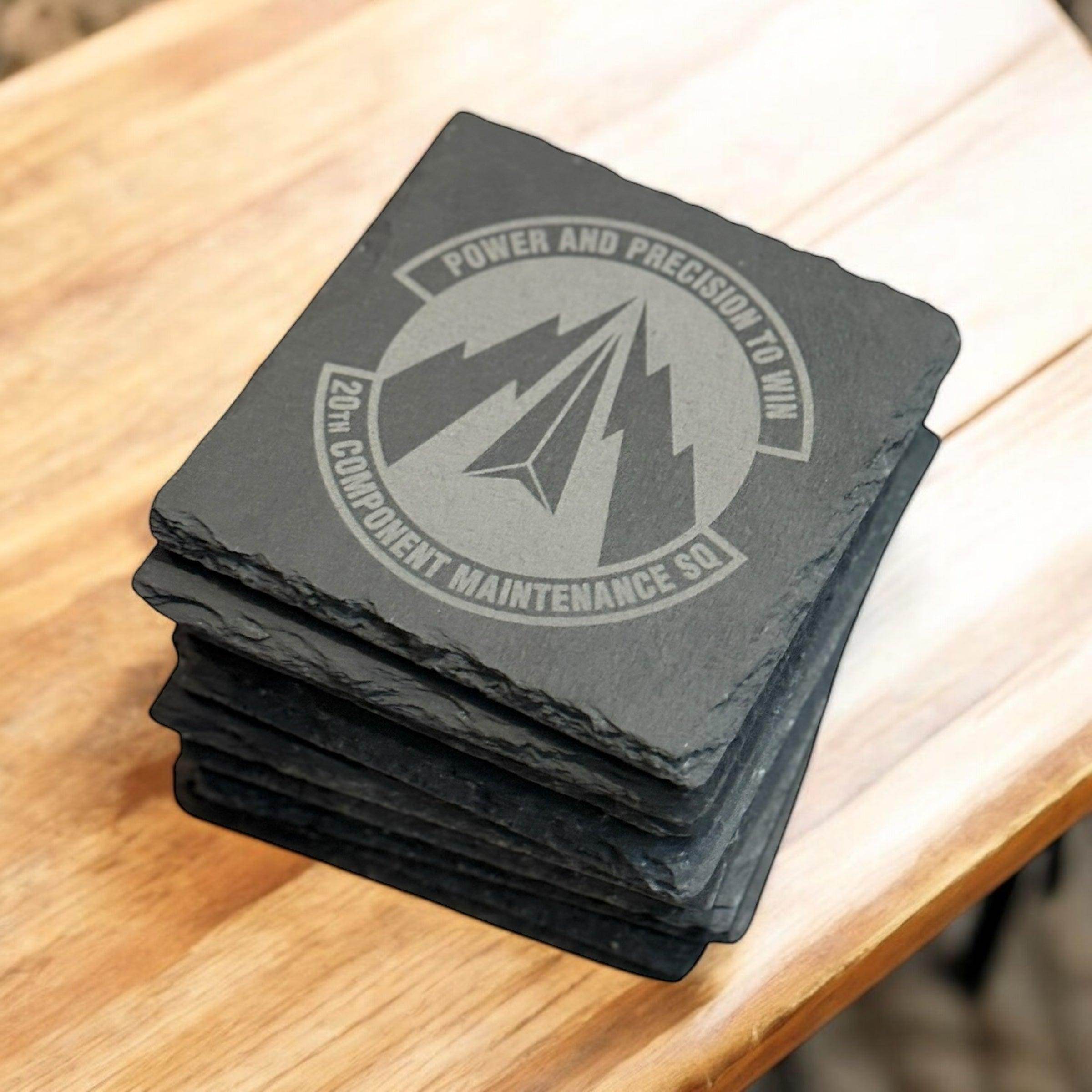 Custom slate coasters, Military gift, Military going away, Military promotion gift - Coastal Chaos LLC