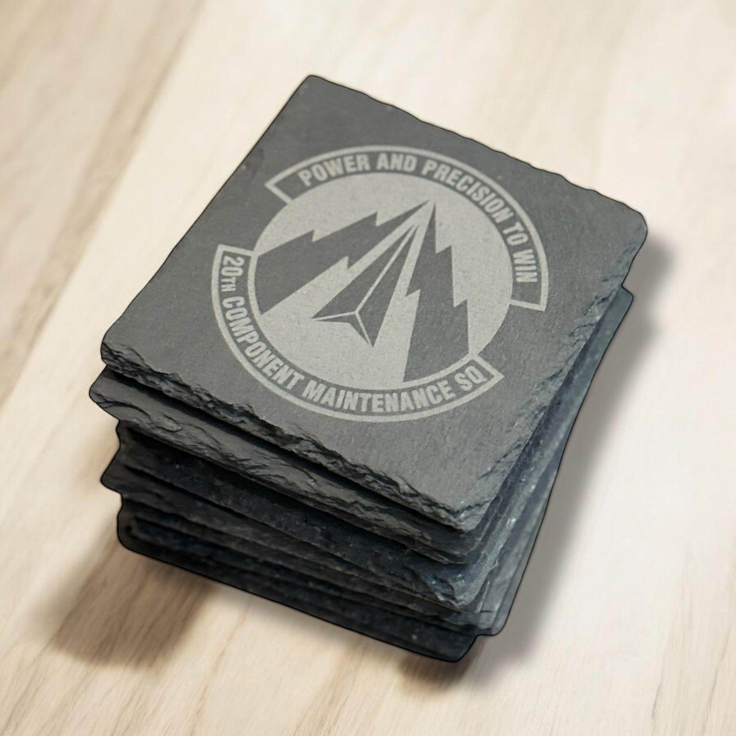 Custom slate coasters, Military gift, Military going away, Military promotion gift - Coastal Chaos LLC