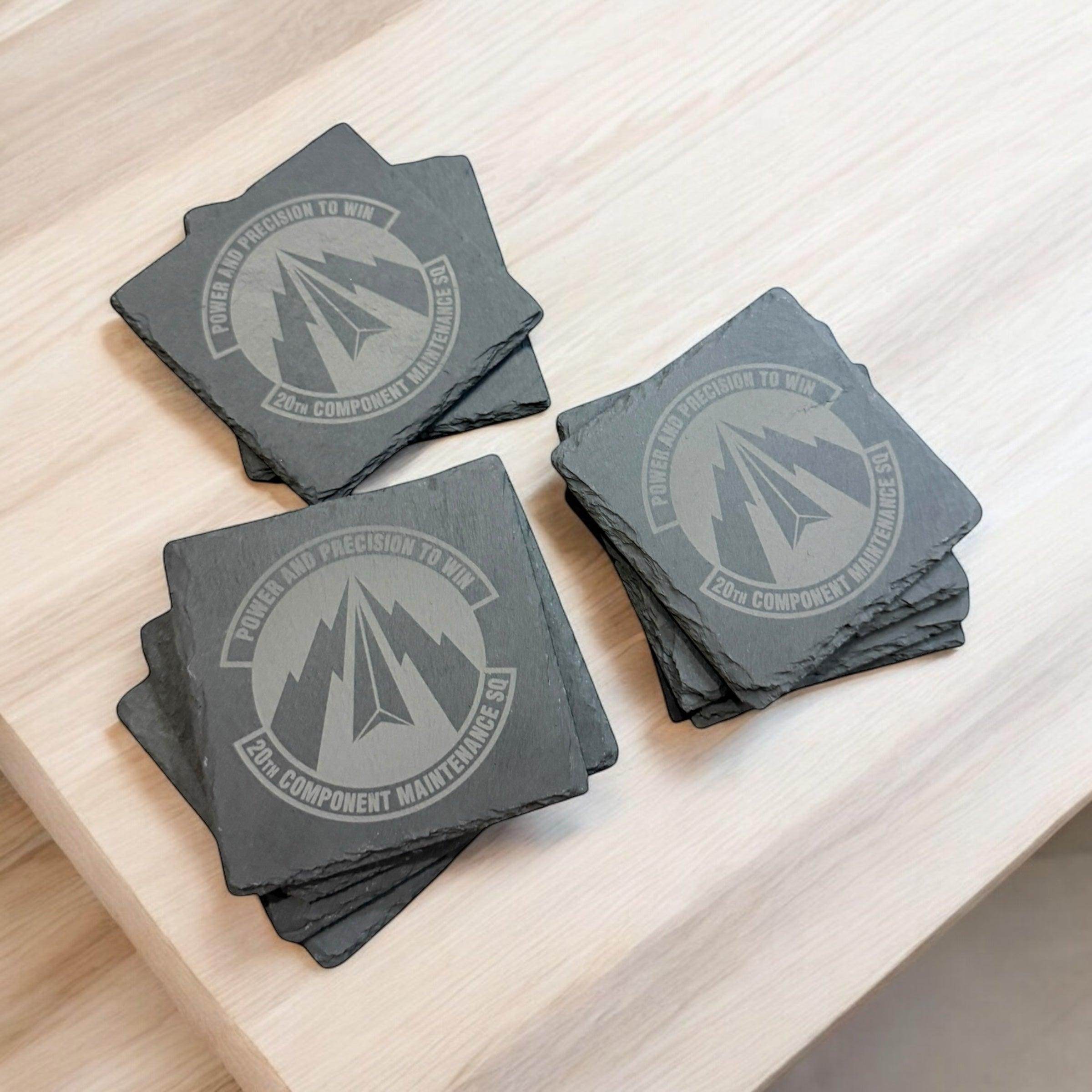 Custom slate coasters, Military gift, Military going away, Military promotion gift - Coastal Chaos LLC