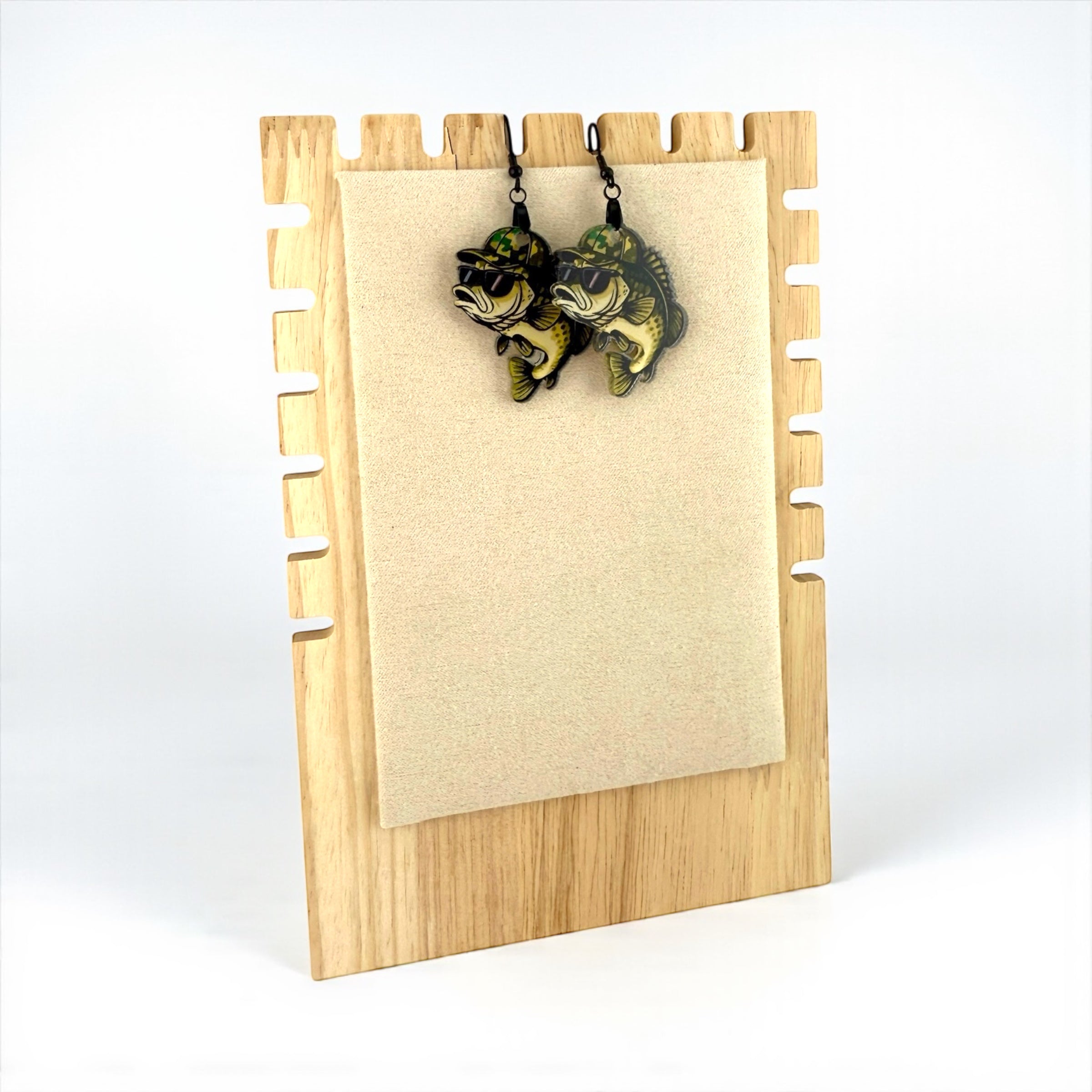 Fishing Earrings – Handmade Bass Camo Fish Acrylic Dangle Earrings for Women