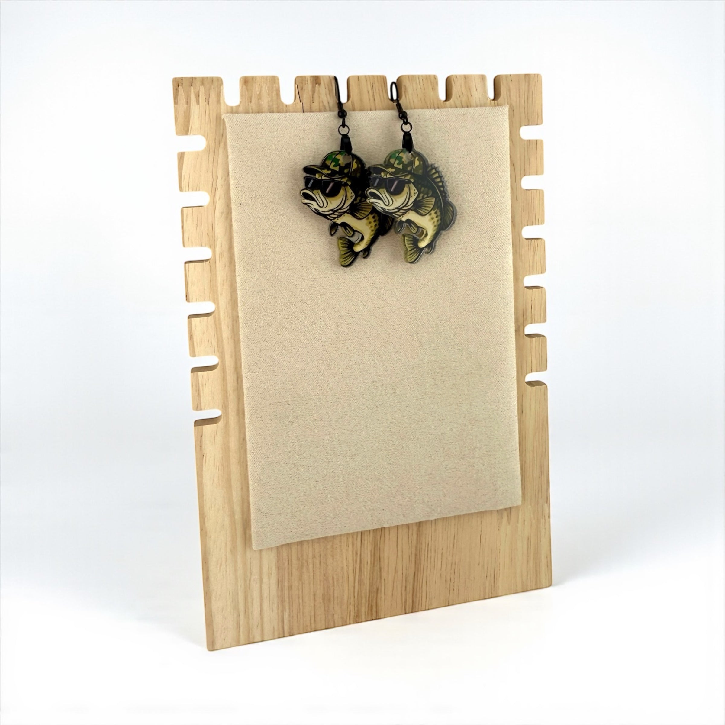 Fishing Earrings – Handmade Bass Camo Fish Acrylic Dangle Earrings for Women