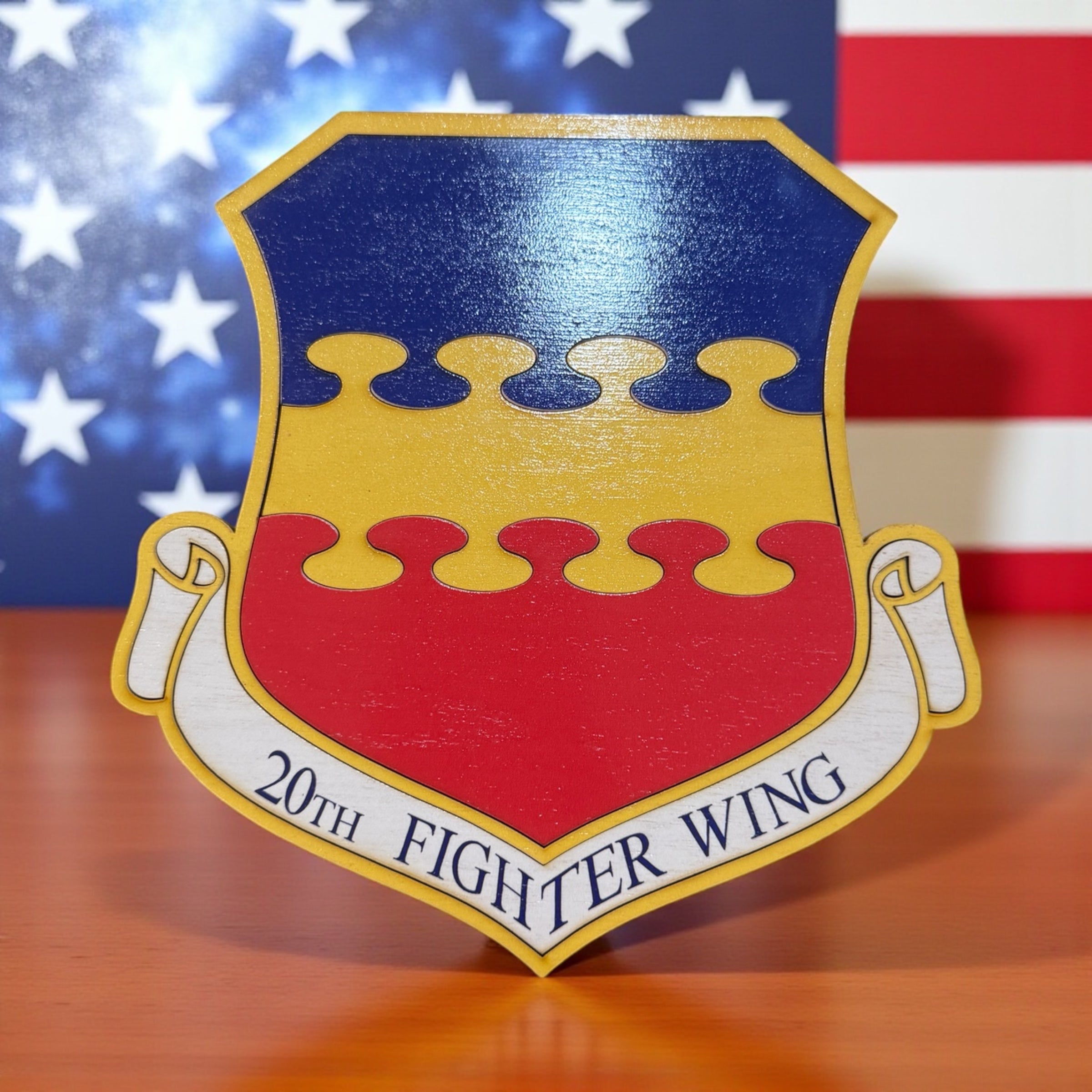 Custom Logo Plaque – UV Printed Wood Wall Display | Squadron, Business, or Organization Emblem