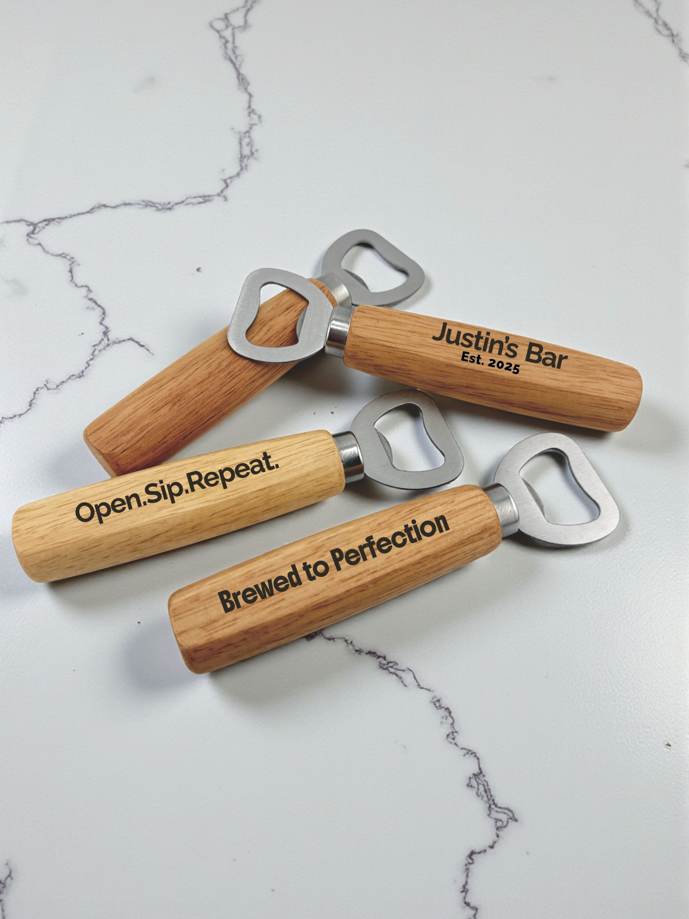 Personalized Wooden Bottle Opener | Custom Father's Day Gift for Dad, Grandpa & Beer Lovers