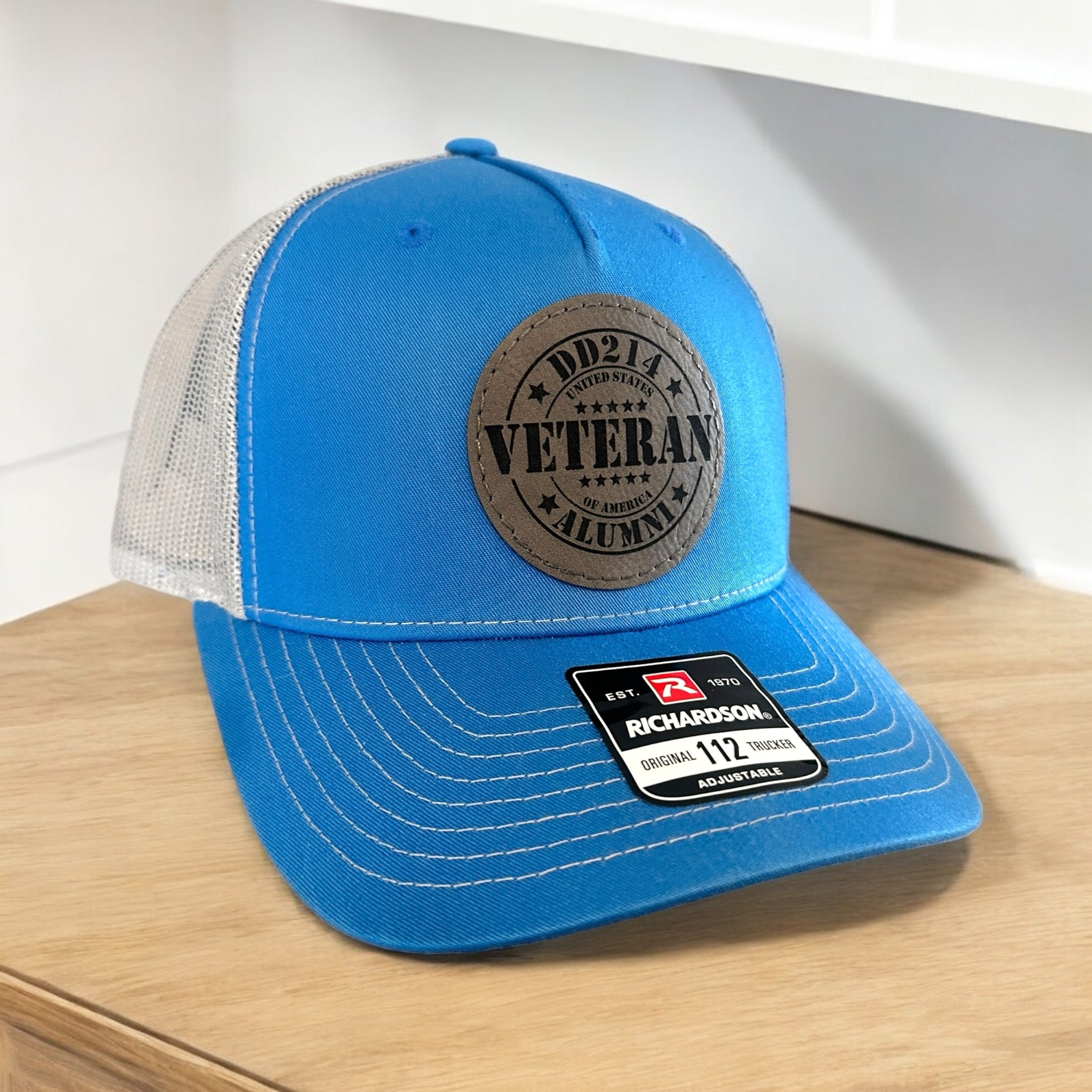 Veteran Hat - Richardson Dad Hats With Leather Patch & Heat Pressed Patches
