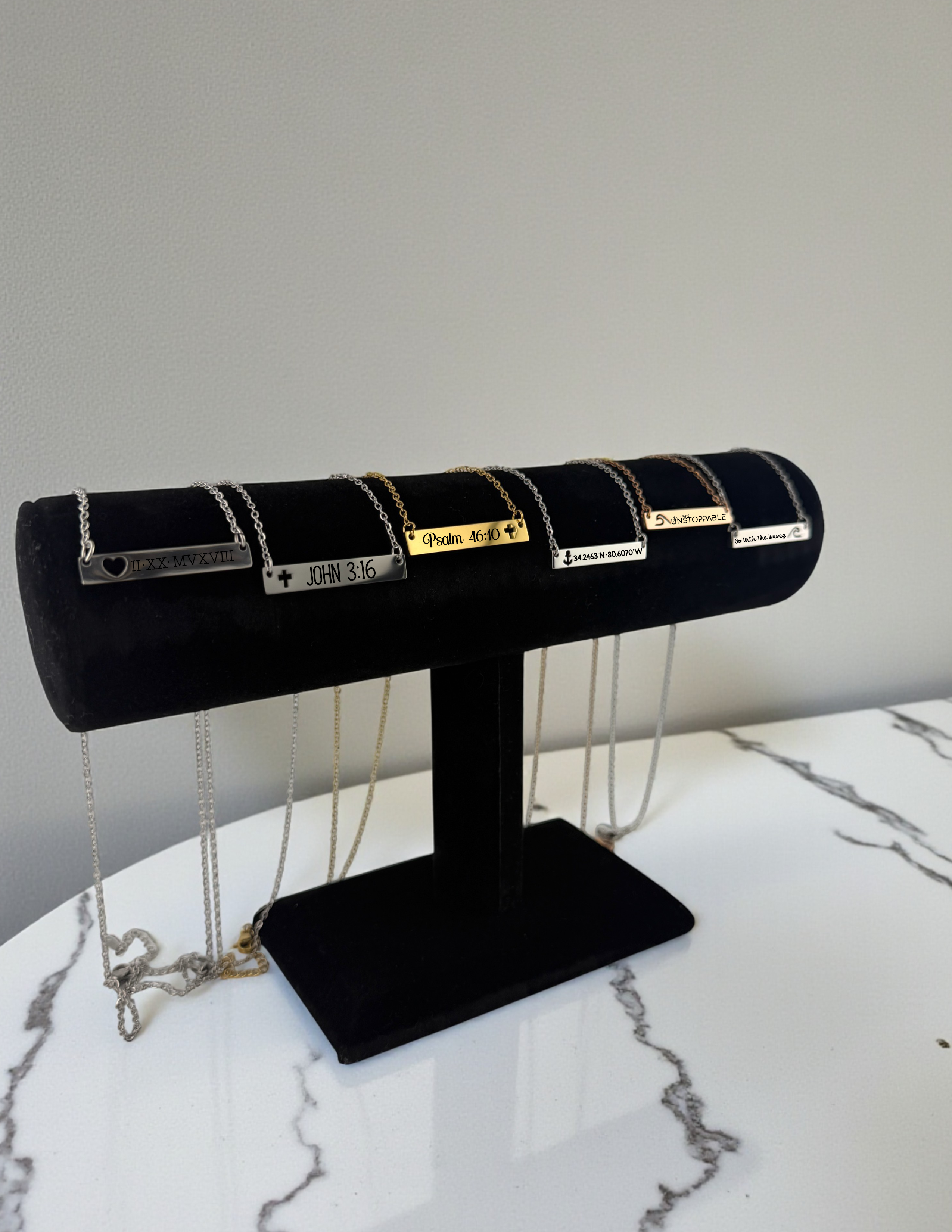 Custom Engraved Bar Necklace