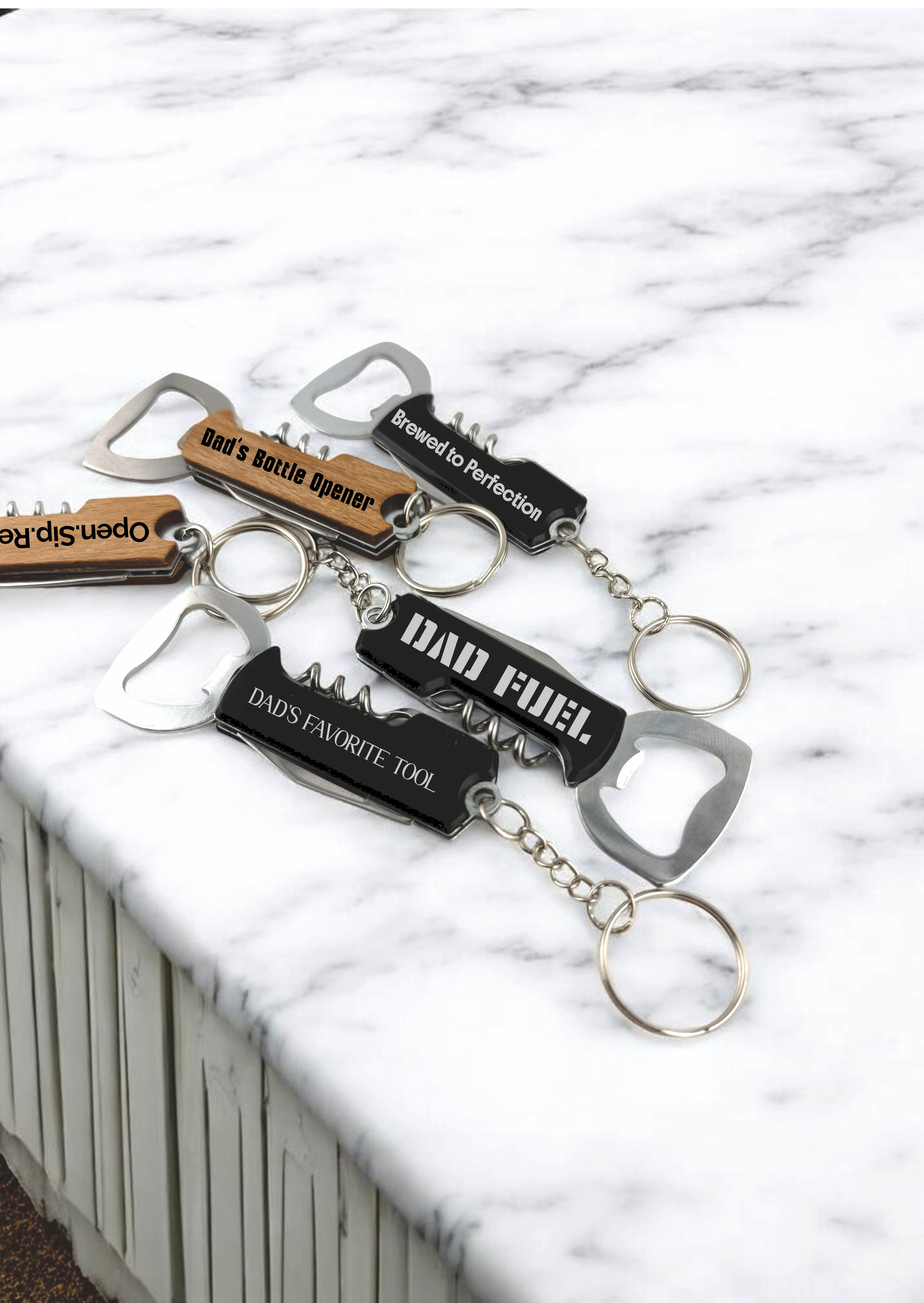 Personalized Bottle Opener Keychain for Dad | Father's Day Gift