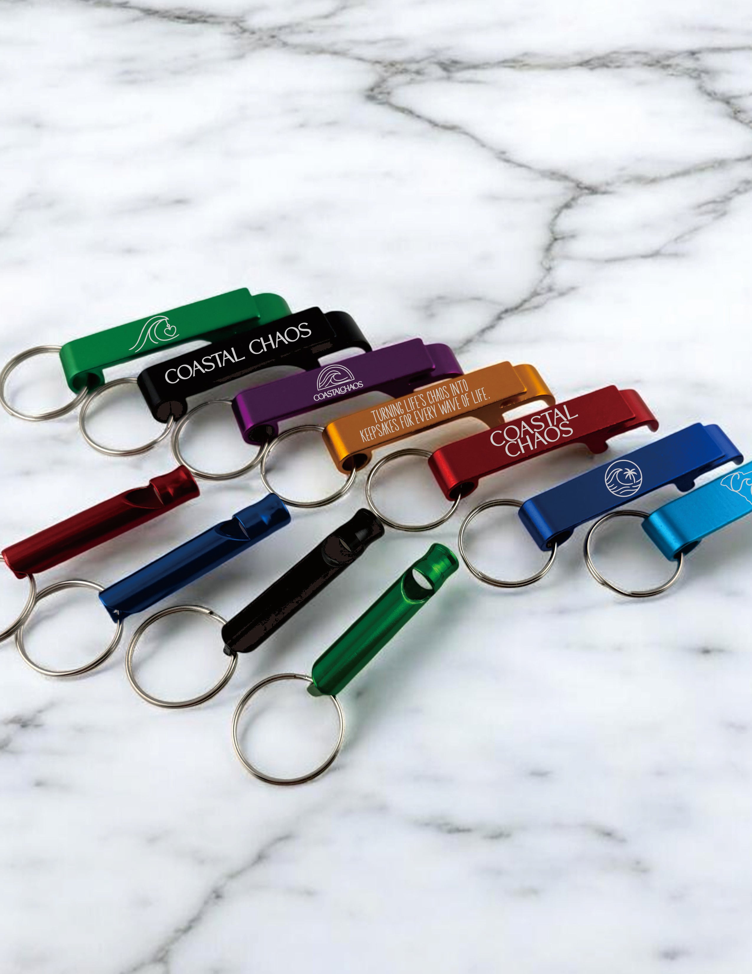 Custom Engraved Bottle Opener Keychains | Business Logo + Bulk Orders