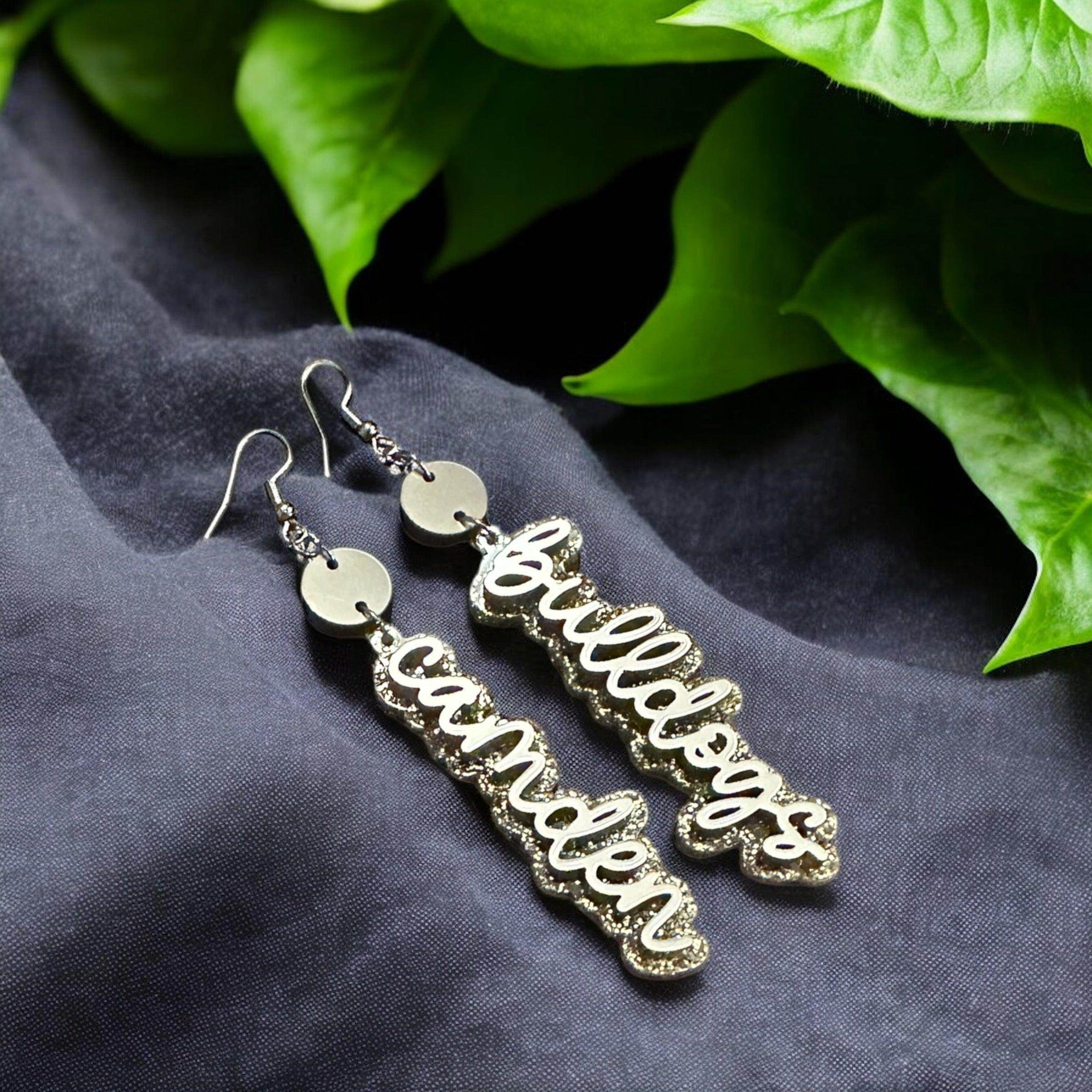 Camden Bulldogs Earrings, High School Earrings, Mascot Earrings, Sports Earrings - Coastal Chaos LLC