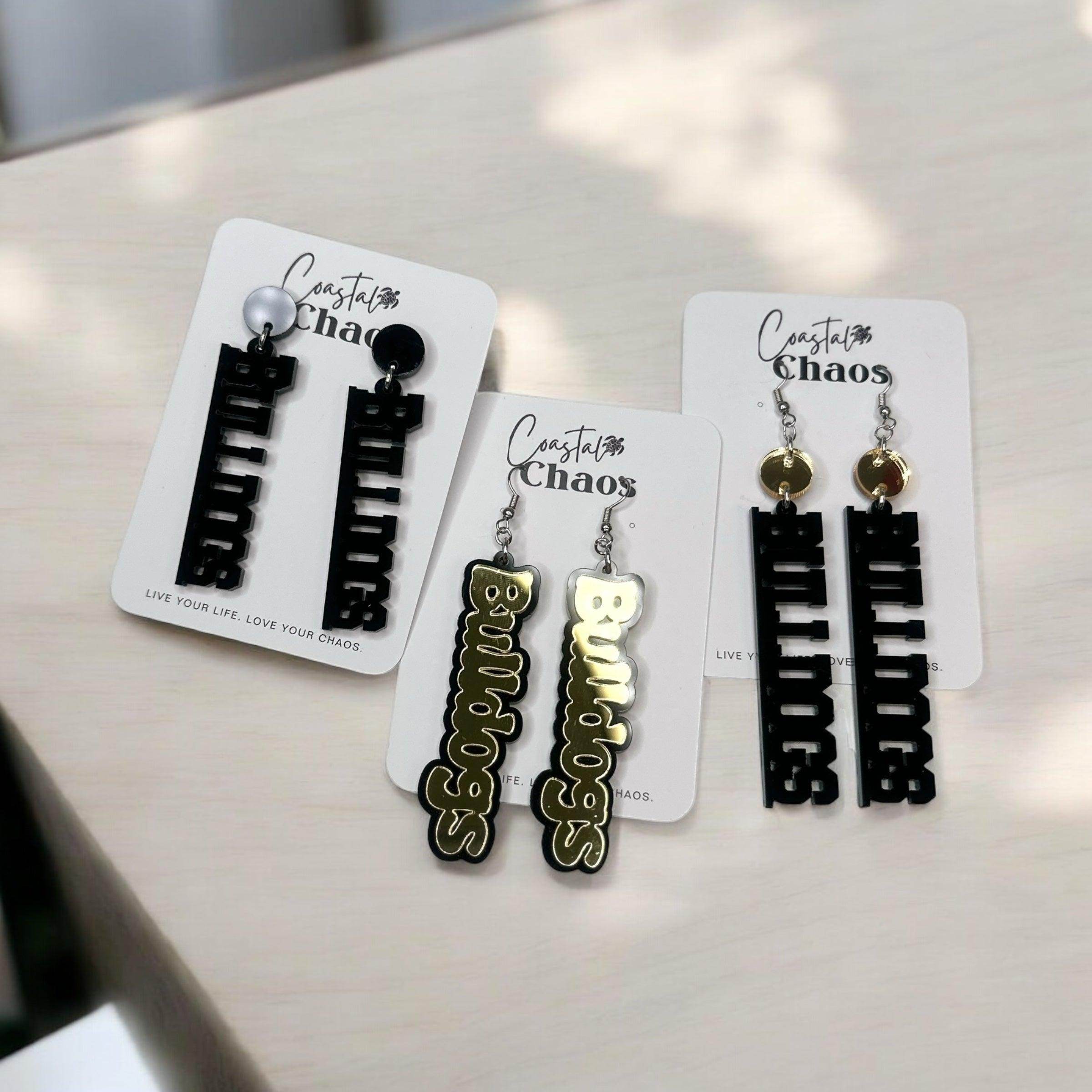 Camden Bulldogs Earrings, High School Earrings, Mascot Earrings, Sports Earrings - Coastal Chaos LLC