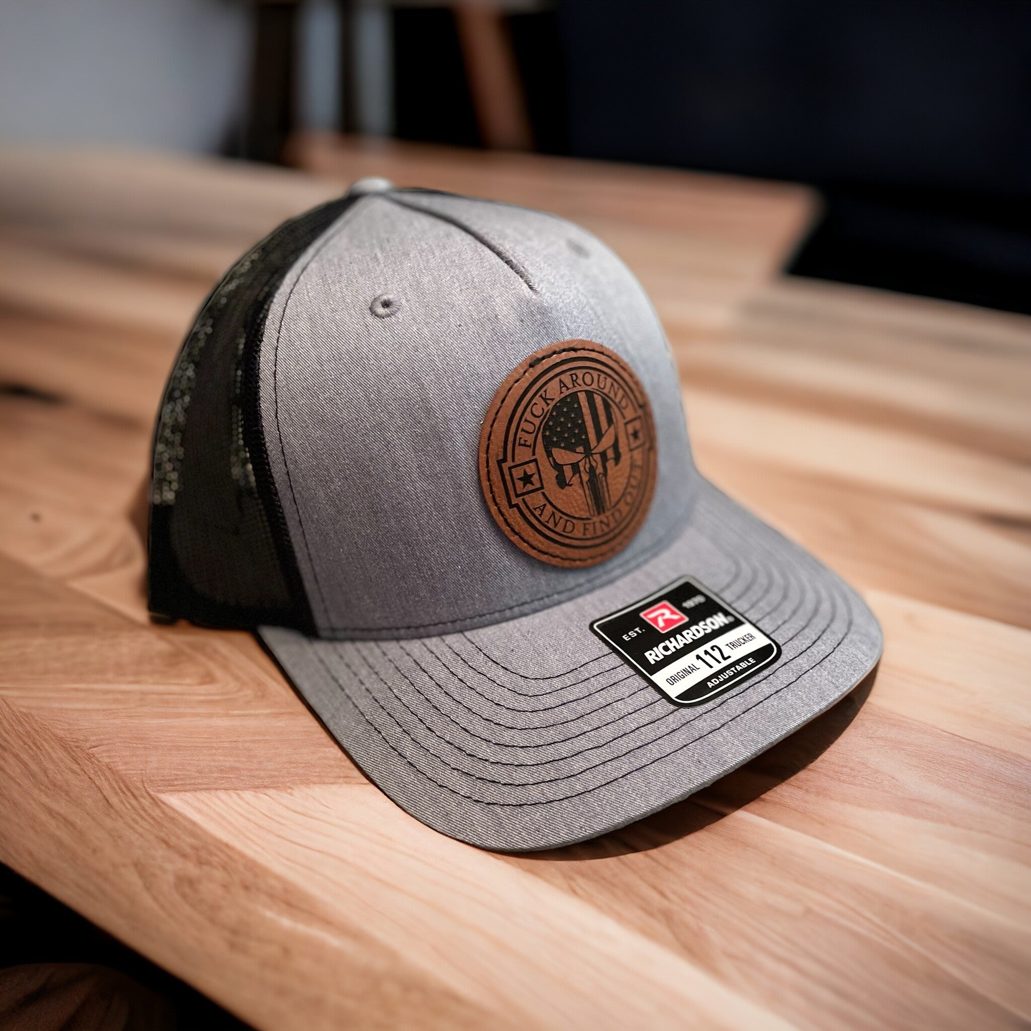 Freedom Richardson Hat – Adjustable Trucker Style Cap with Leather Patch