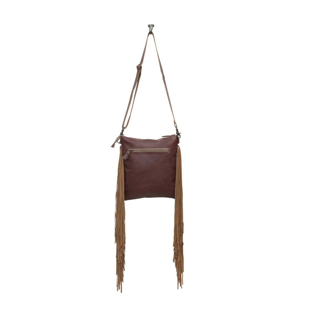 Myra Bag Caramel dash leather and hair on bag, purse, women, gift, Anniversary, Birthday, Valentines Day, trendy, western - Coastal Chaos LLC
